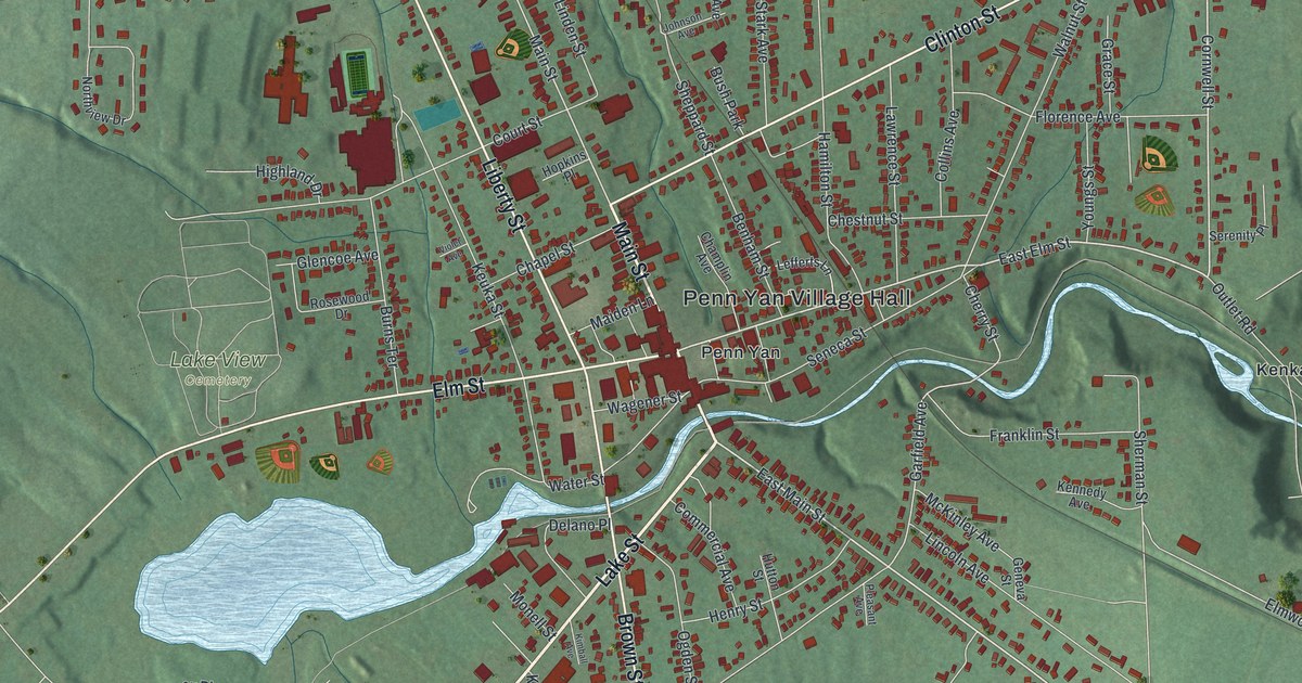 Map of Penn Yan, New York