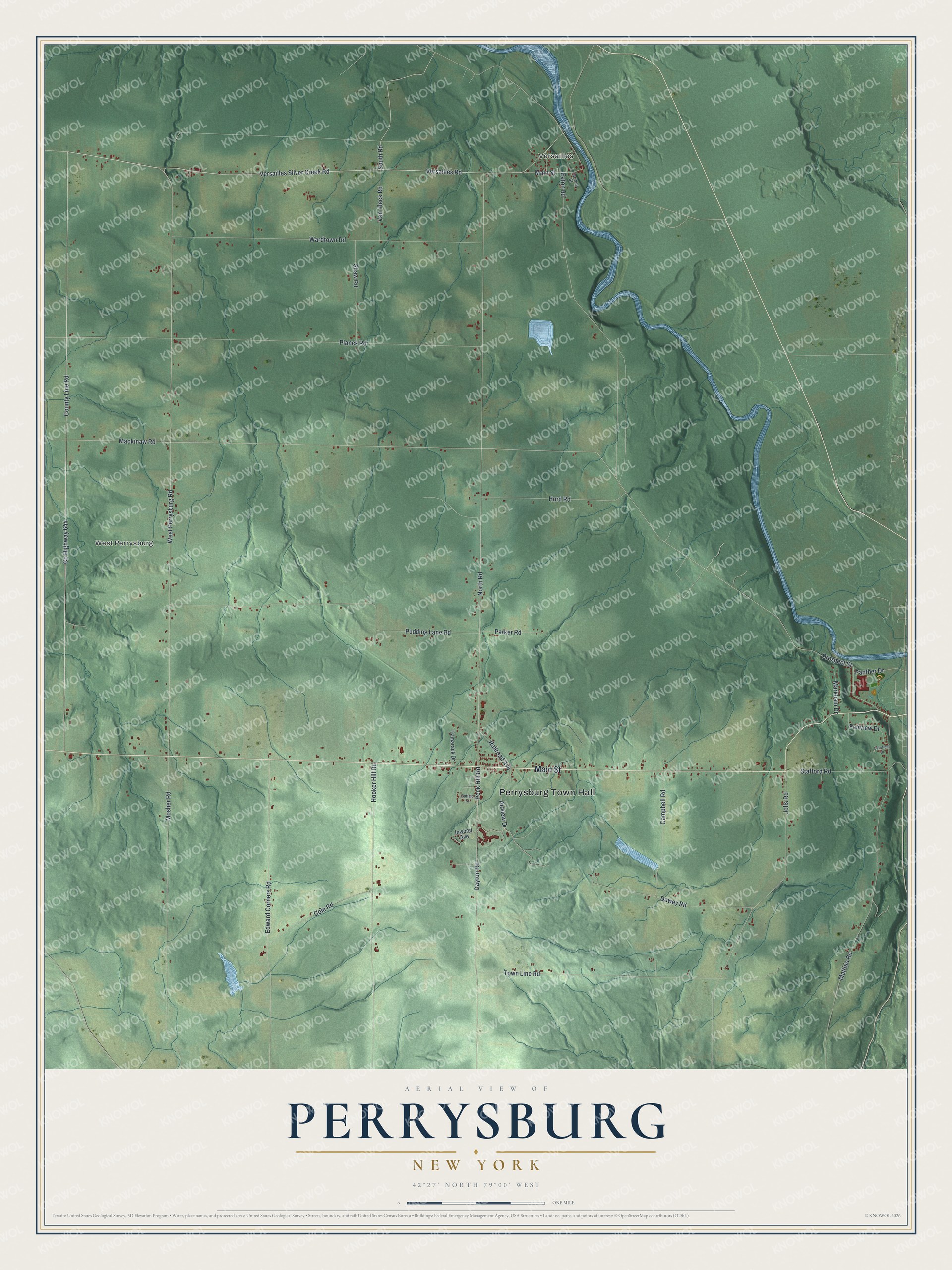 Watermarked full-map preview of Perrysburg, New York
