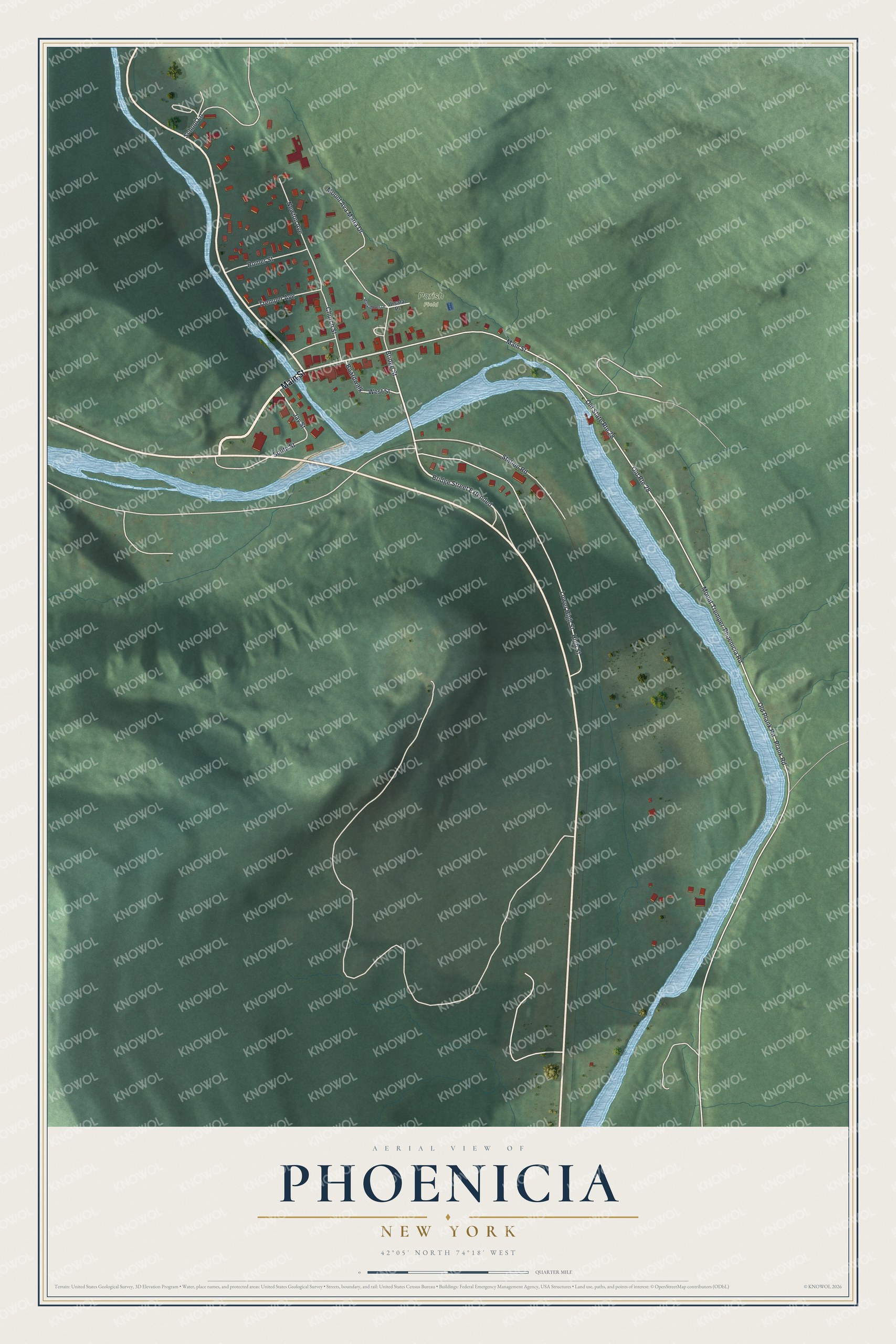 Watermarked full-map preview of Phoenicia, New York