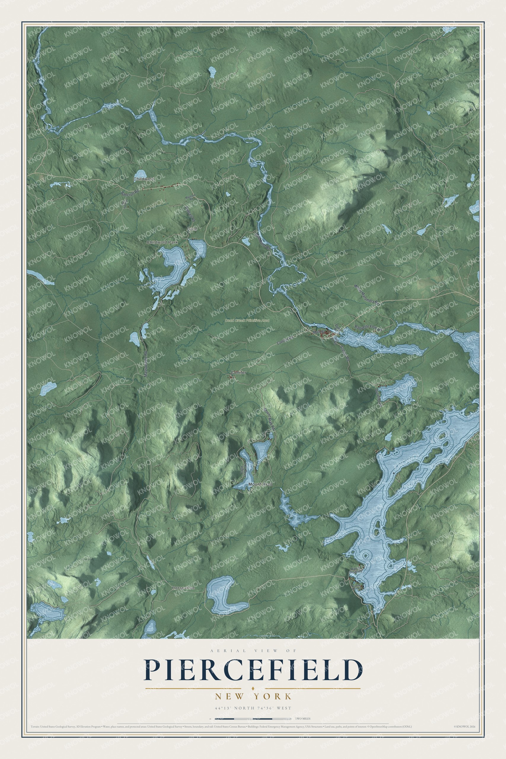 Watermarked full-map preview of Piercefield, New York