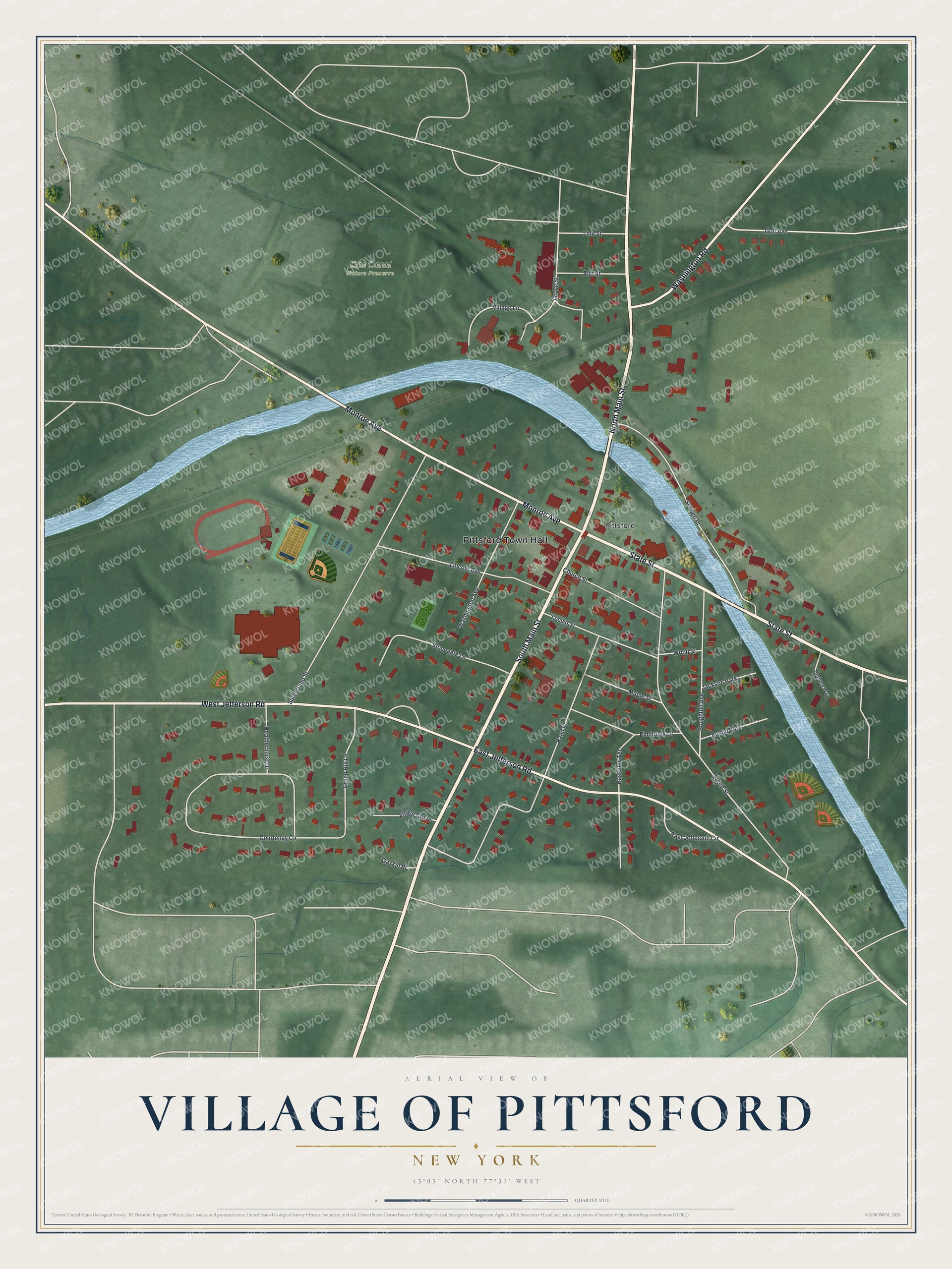 Watermarked full-map preview of Pittsford, New York