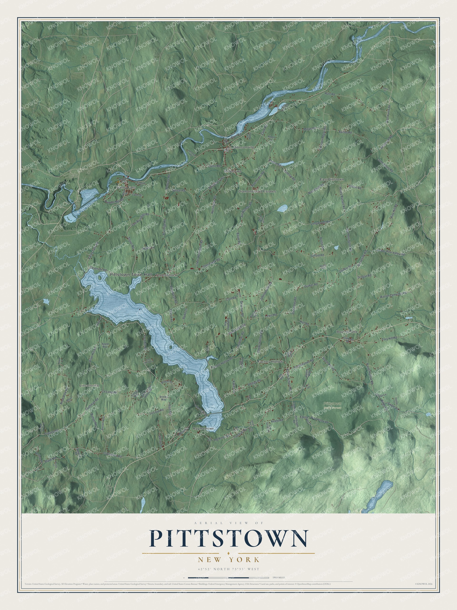 Watermarked full-map preview of Pittstown, New York
