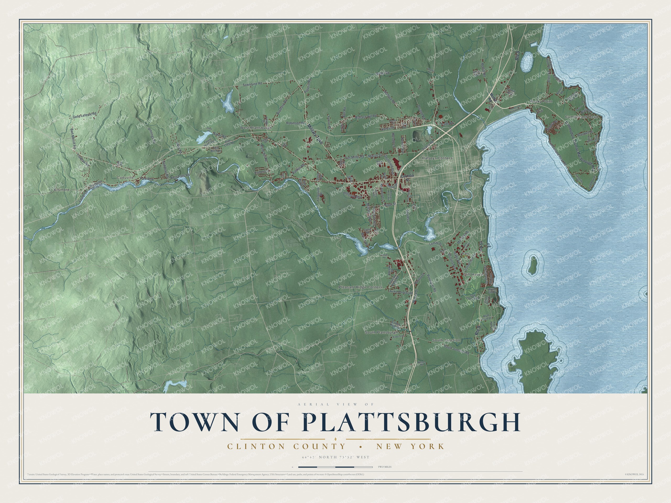 Watermarked full-map preview of Plattsburgh, New York