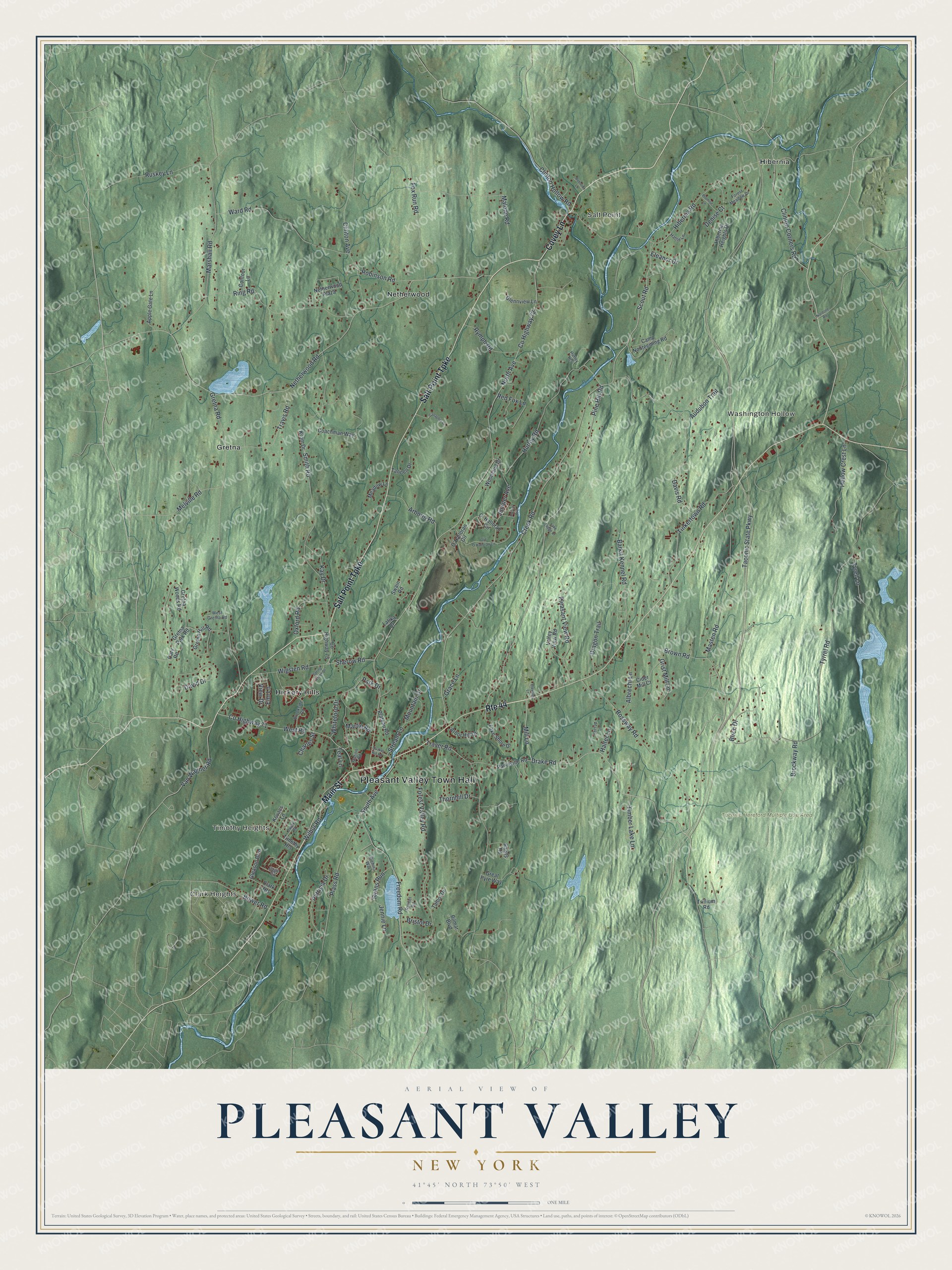 Watermarked full-map preview of Pleasant Valley, New York