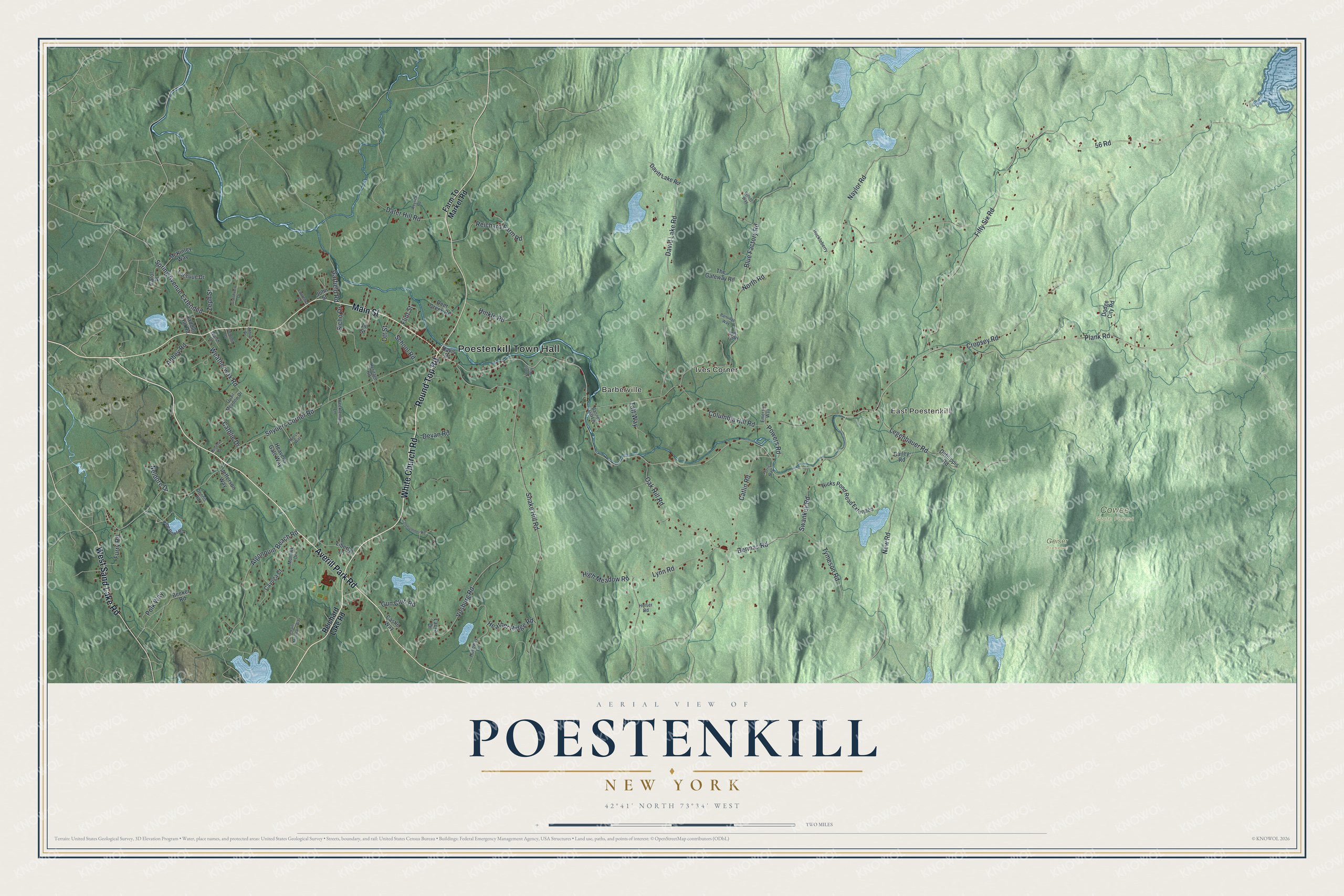 Watermarked full-map preview of Poestenkill, New York