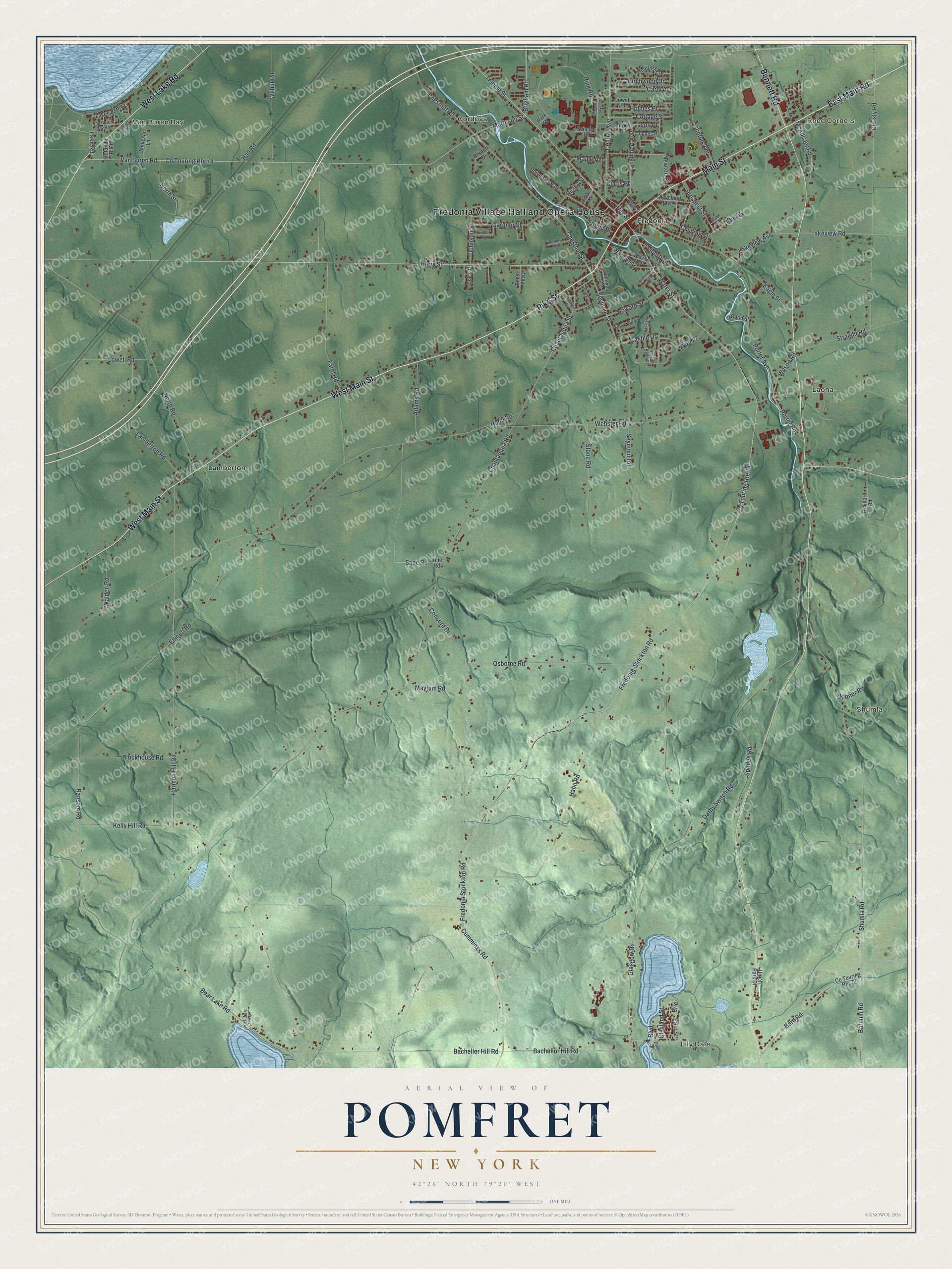 Watermarked full-map preview of Pomfret, New York
