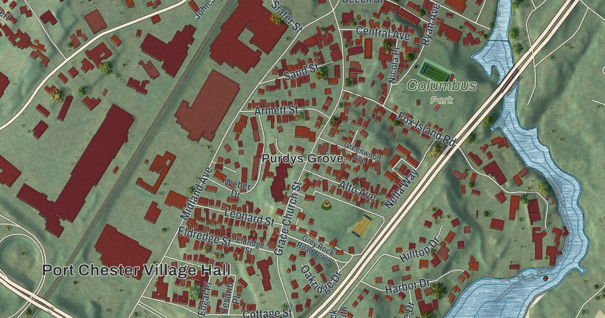 Map of Port Chester, New York