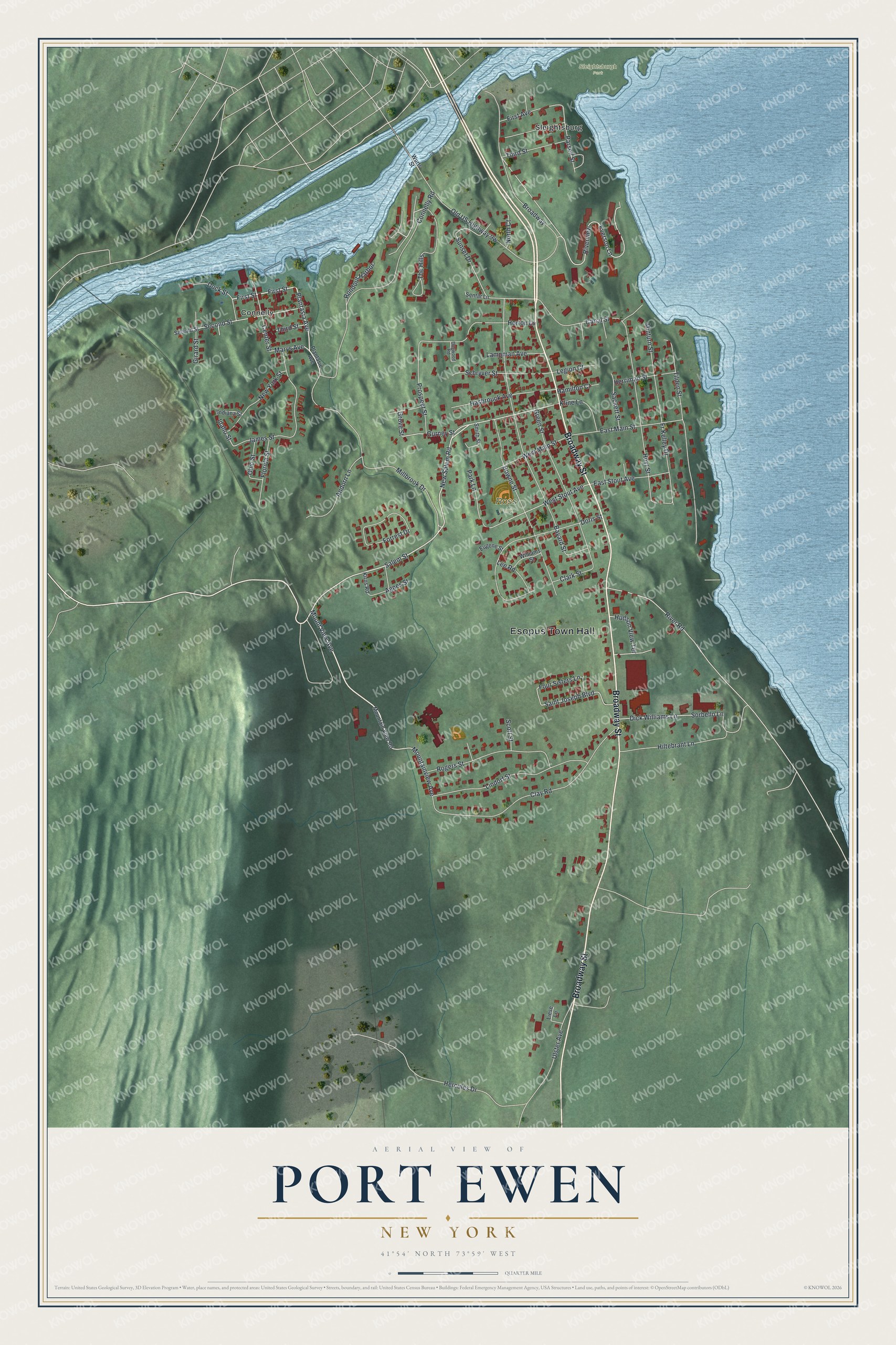 Watermarked full-map preview of Port Ewen, New York