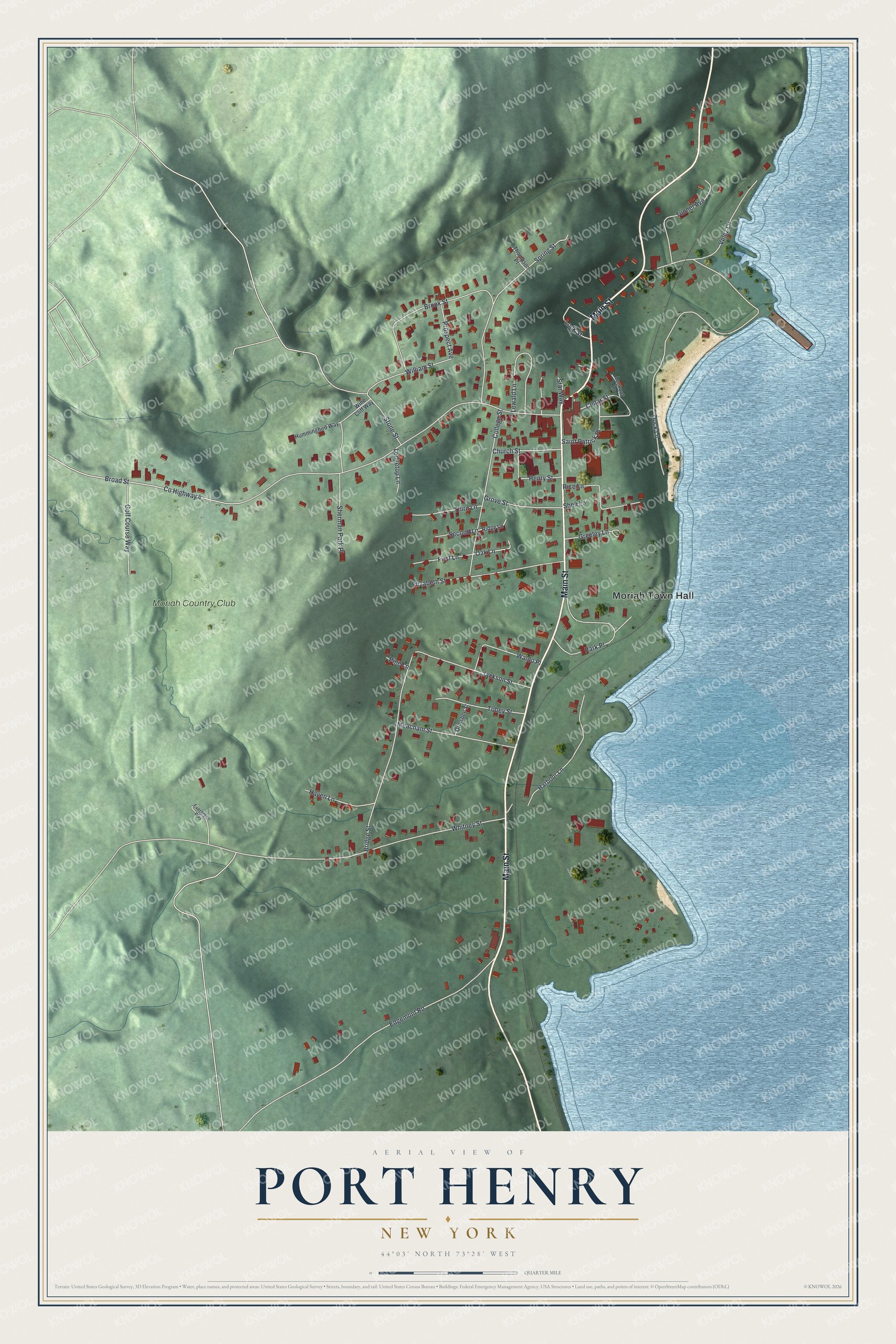 Watermarked full-map preview of Port Henry, New York