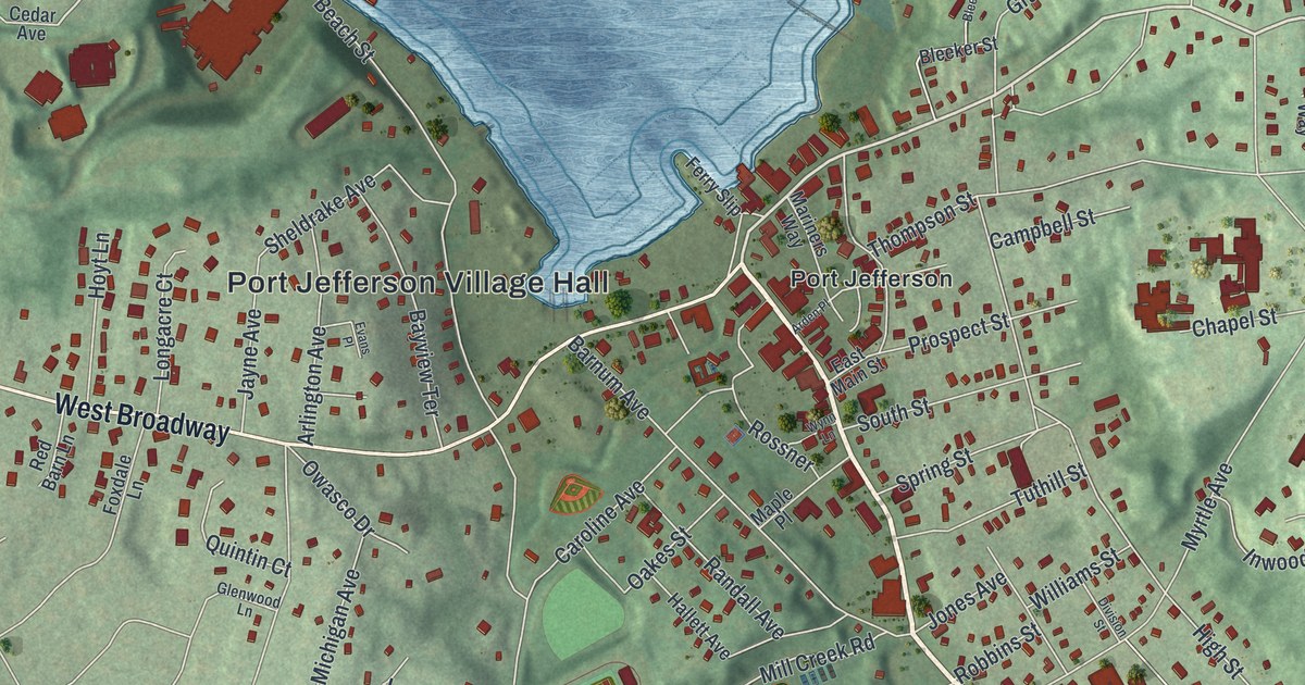 Map of Port Jefferson, New York