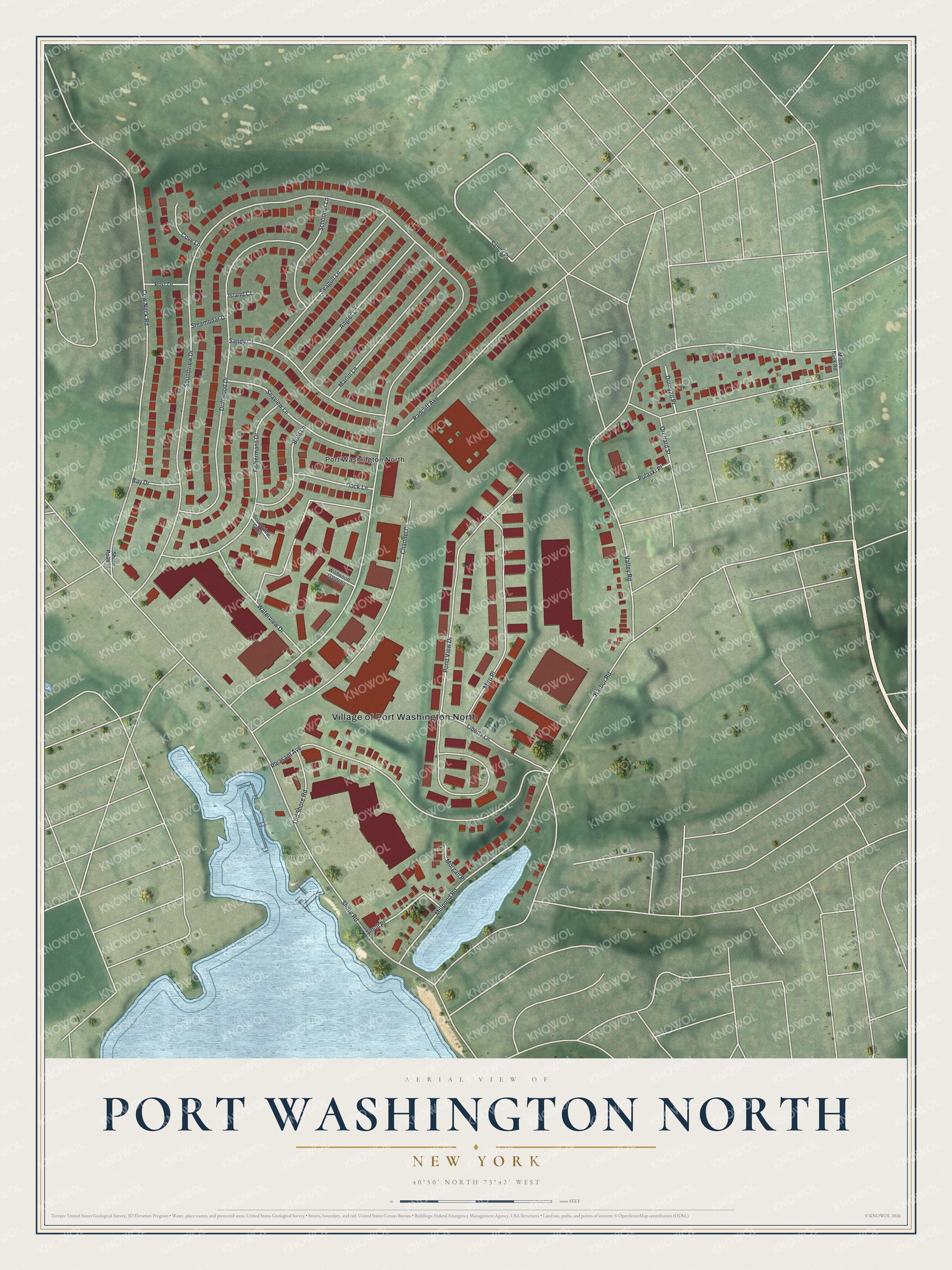 Watermarked full-map preview of Port Washington North, New York