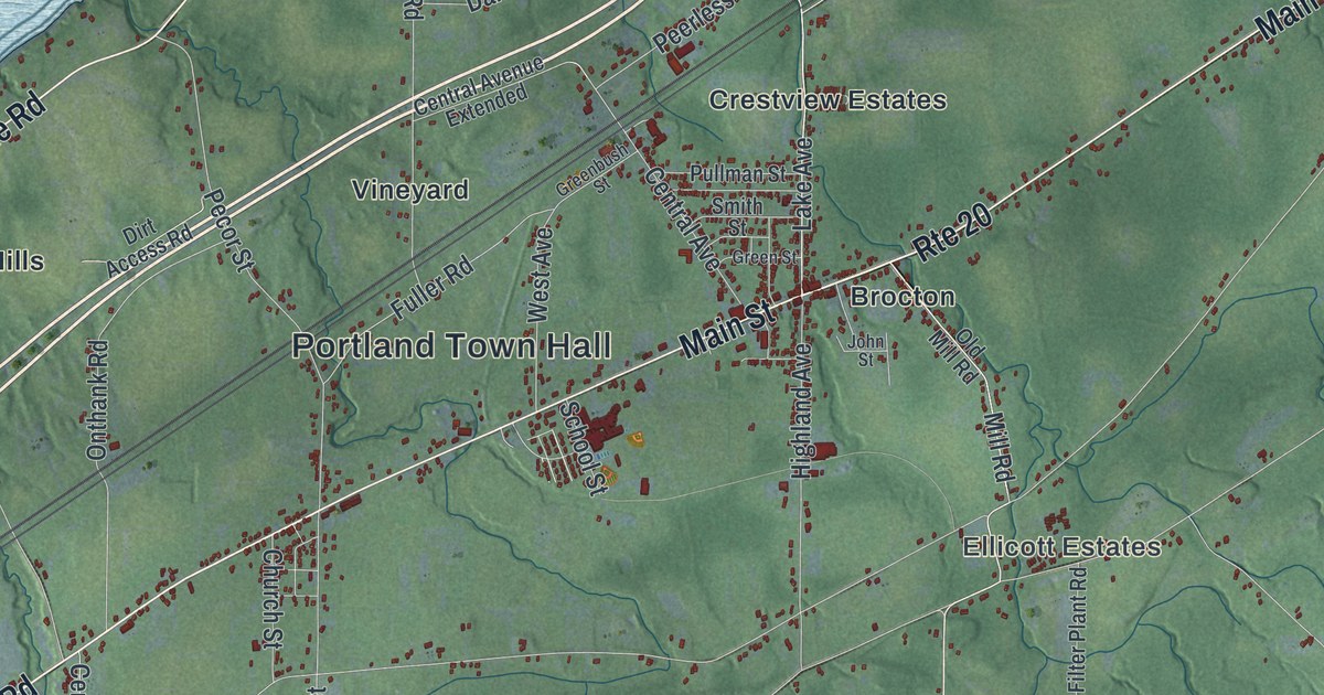 Map of Portland, New York
