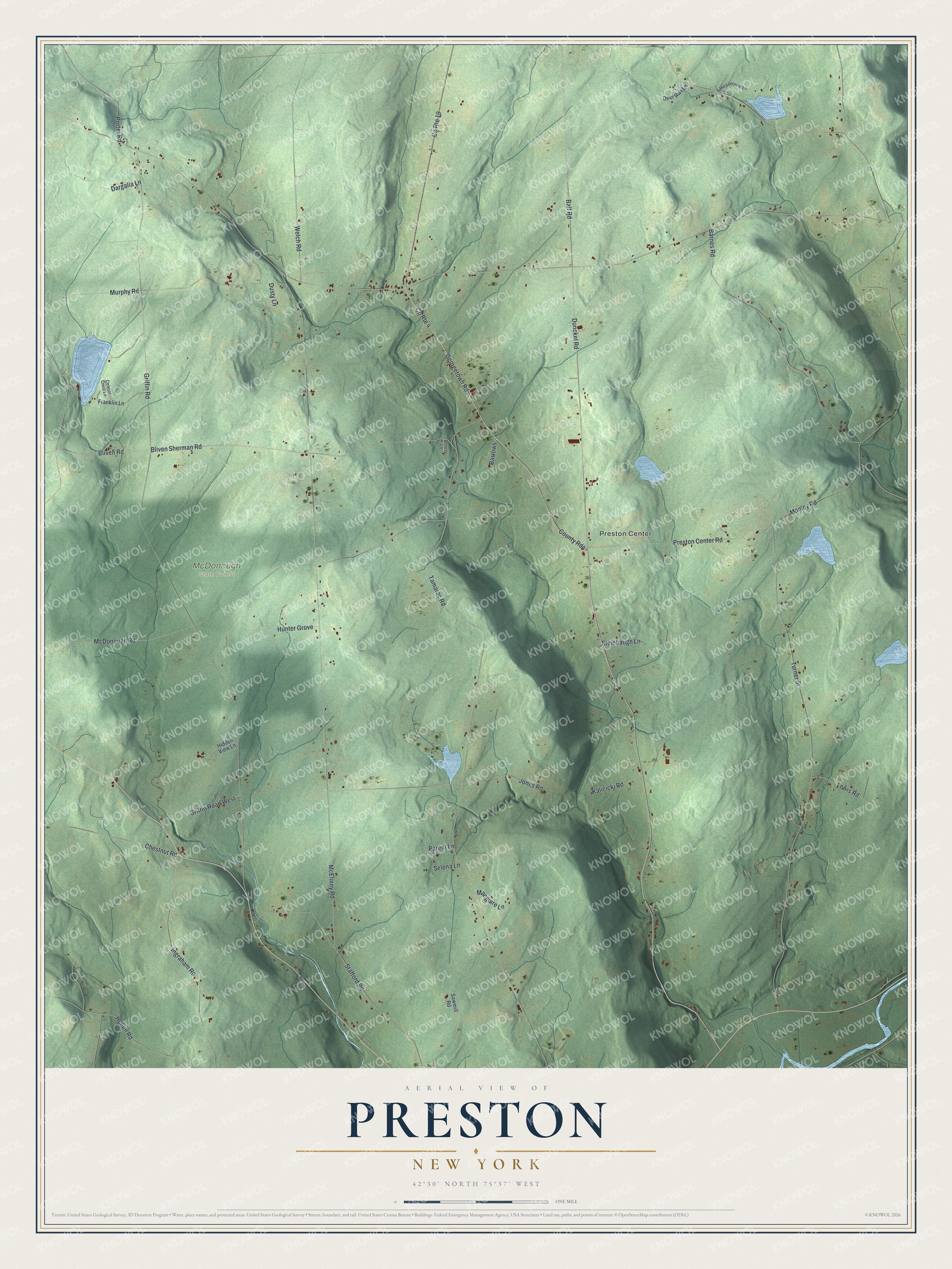 Watermarked full-map preview of Preston, New York