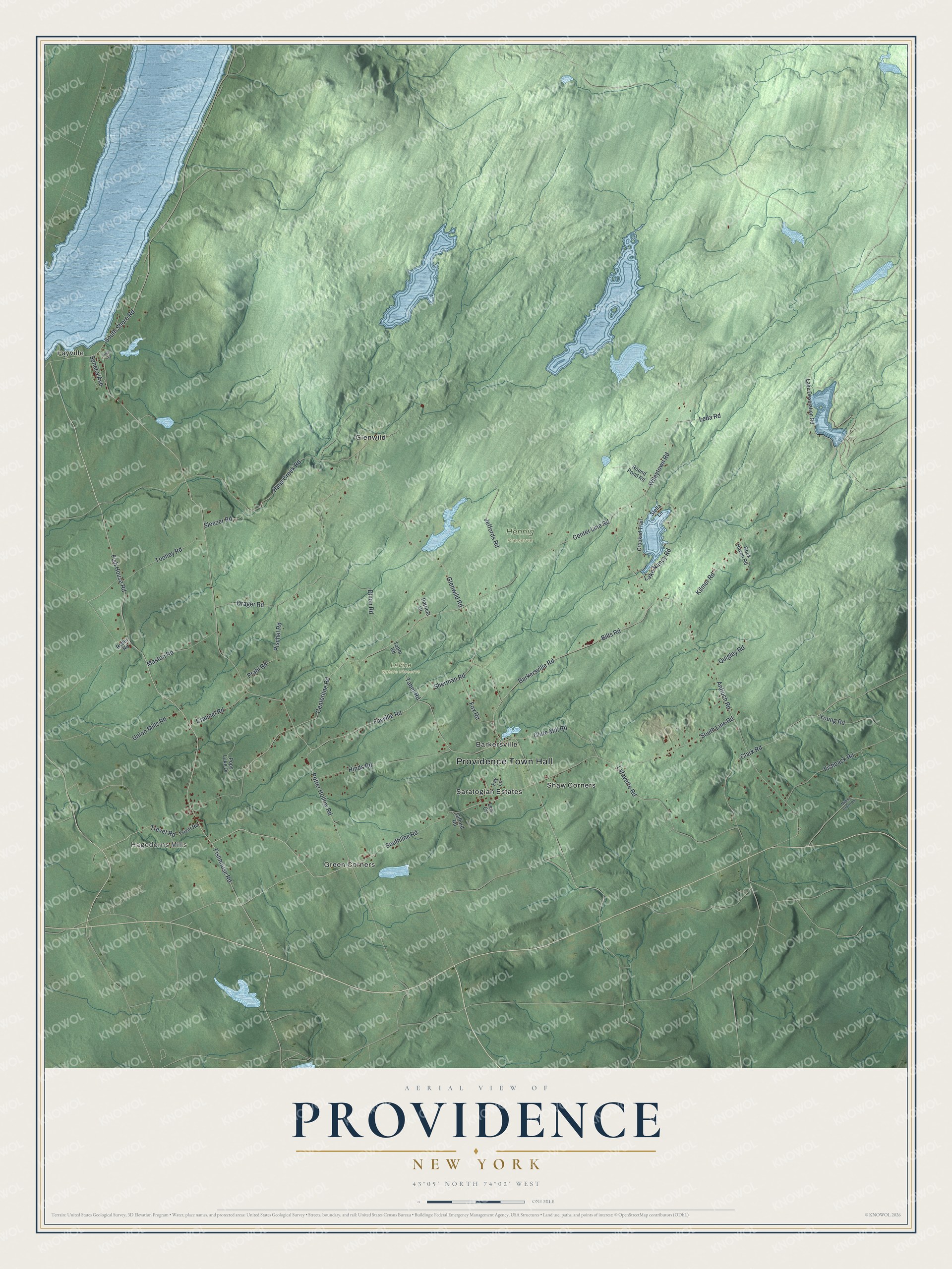 Watermarked full-map preview of Providence, New York