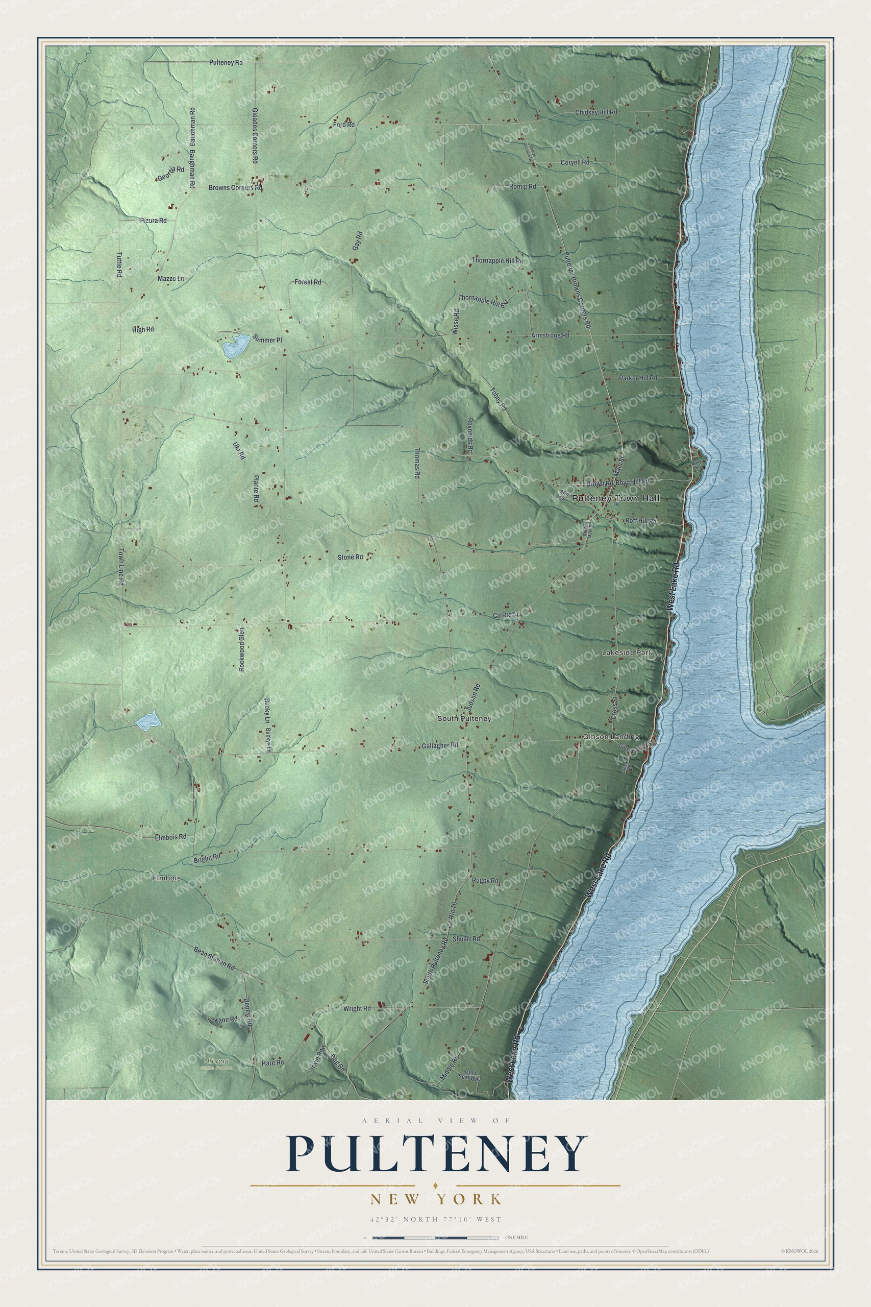 Watermarked full-map preview of Pulteney, New York