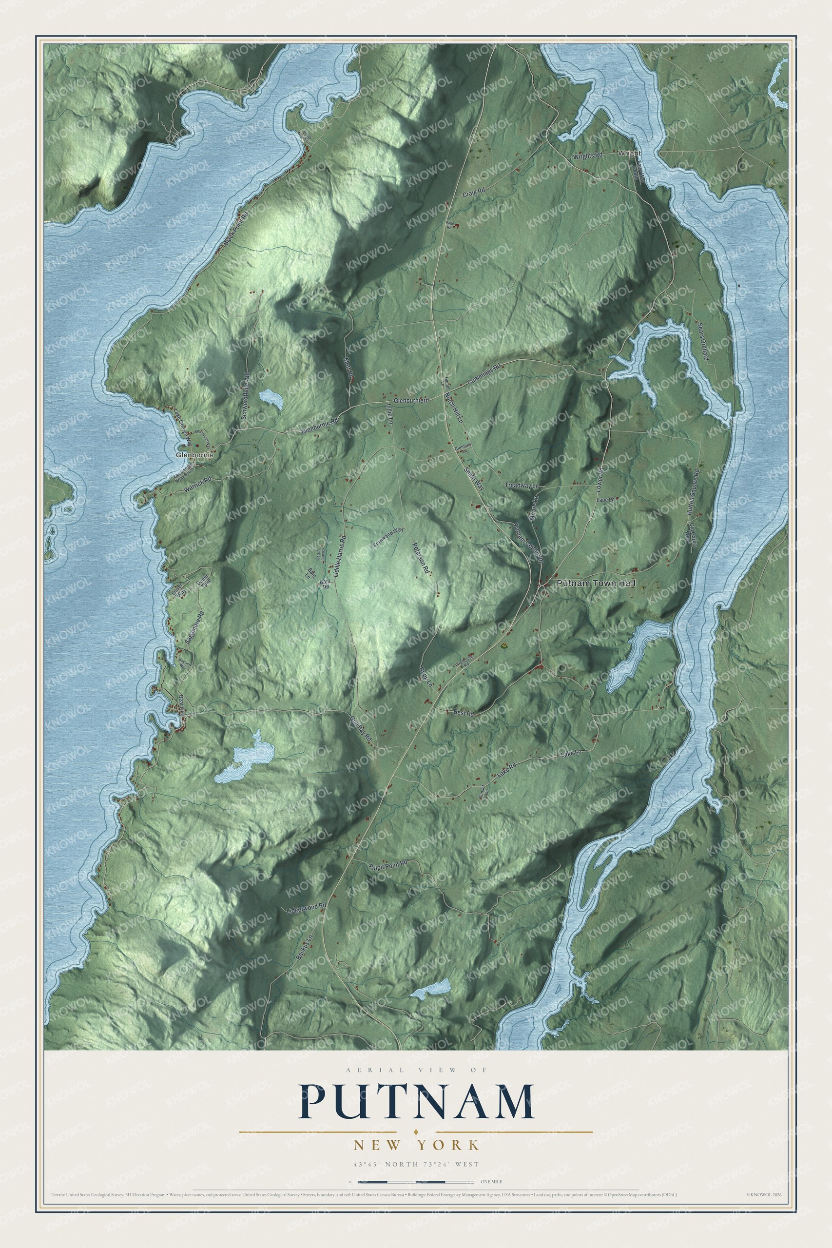 Watermarked full-map preview of Putnam, New York