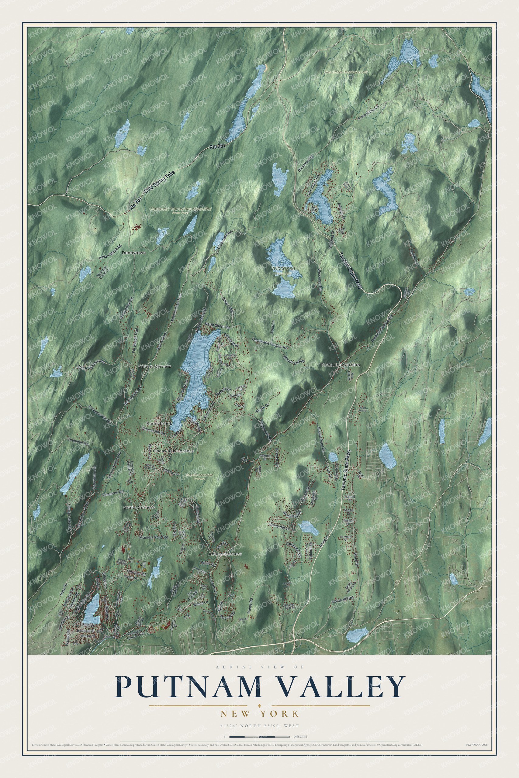 Watermarked full-map preview of Putnam Valley, New York