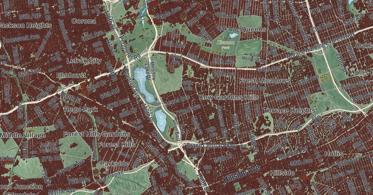Map of Queens, New York
