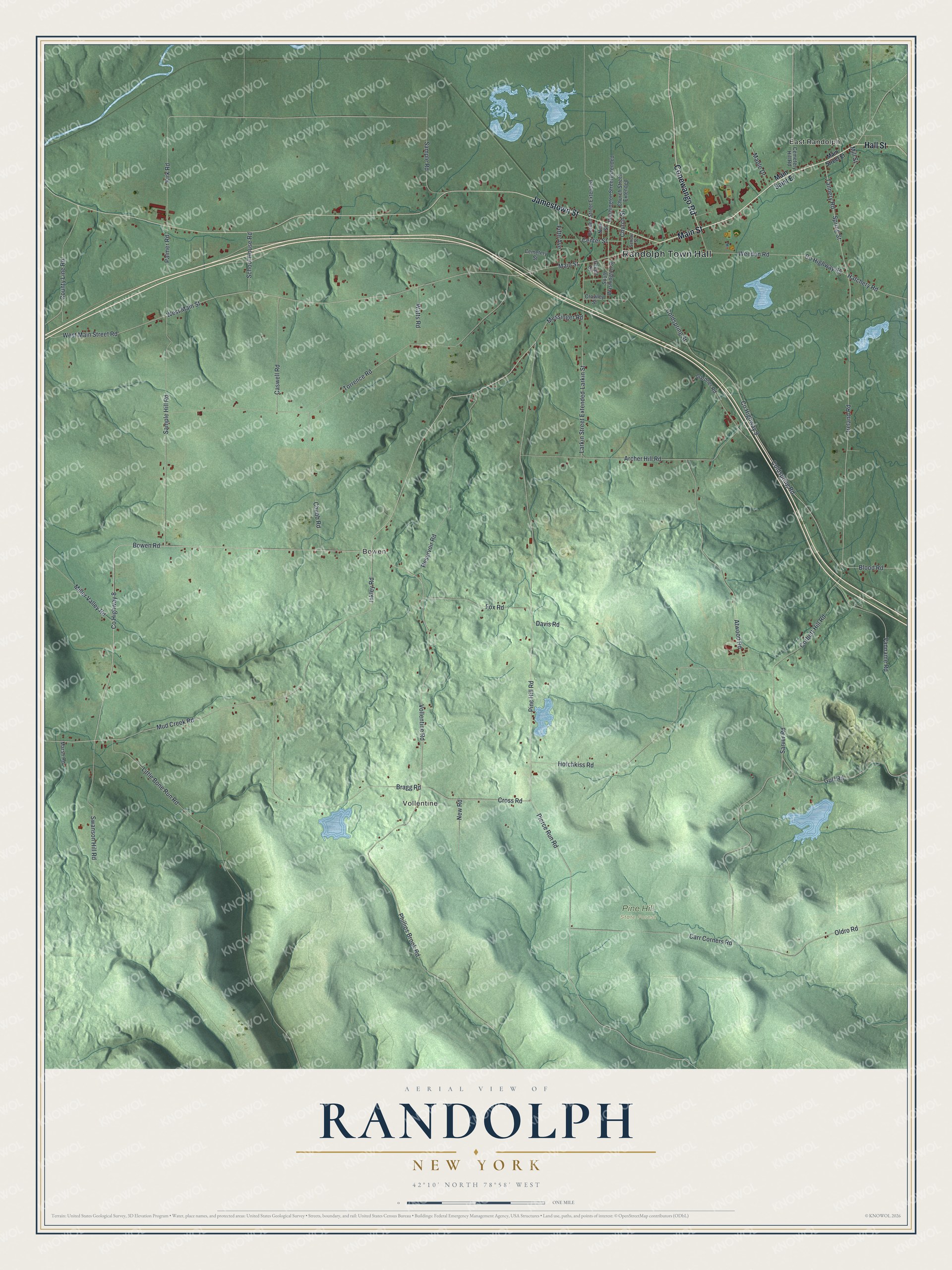Watermarked full-map preview of Randolph, New York