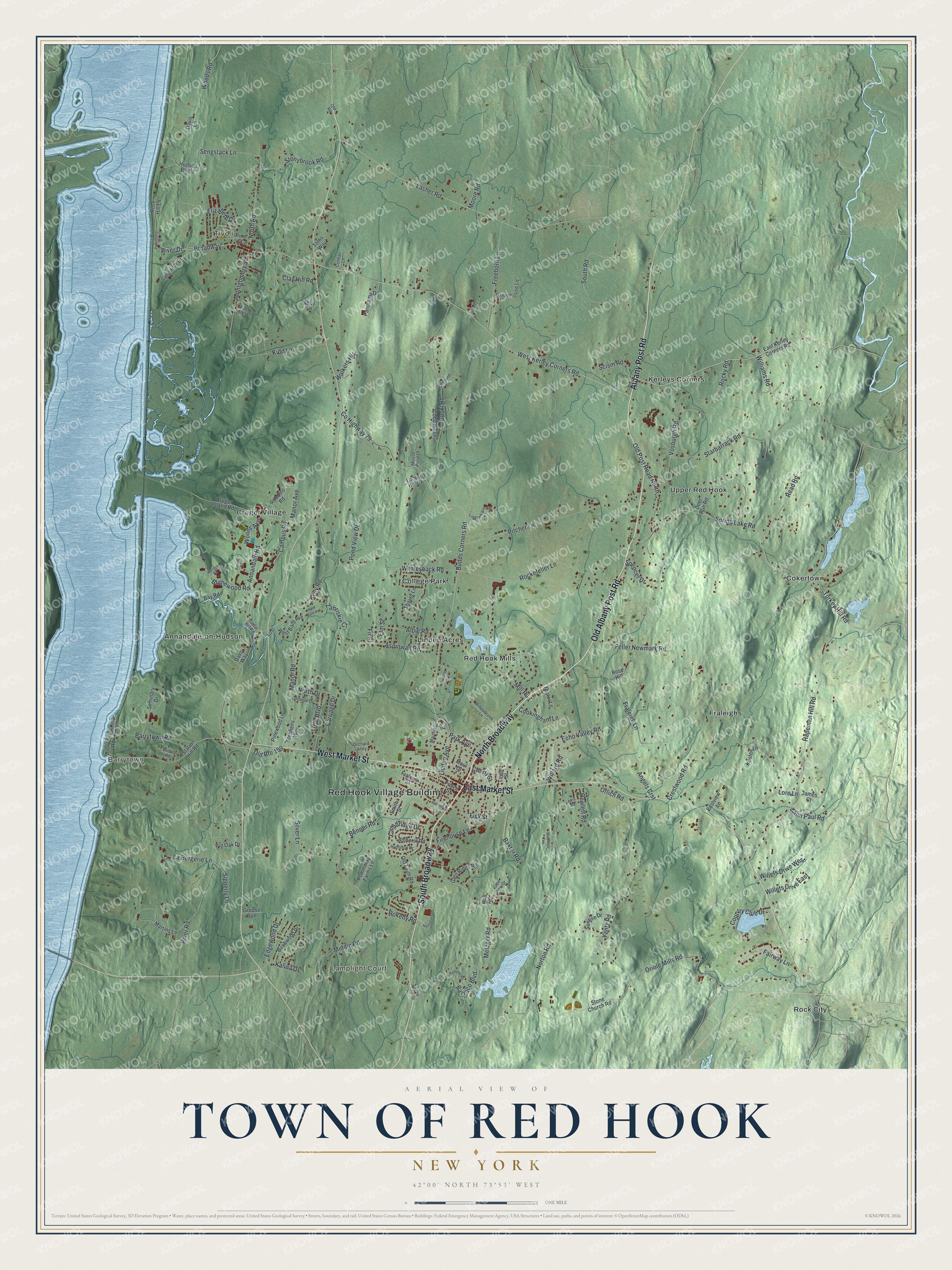 Watermarked full-map preview of Red Hook, New York