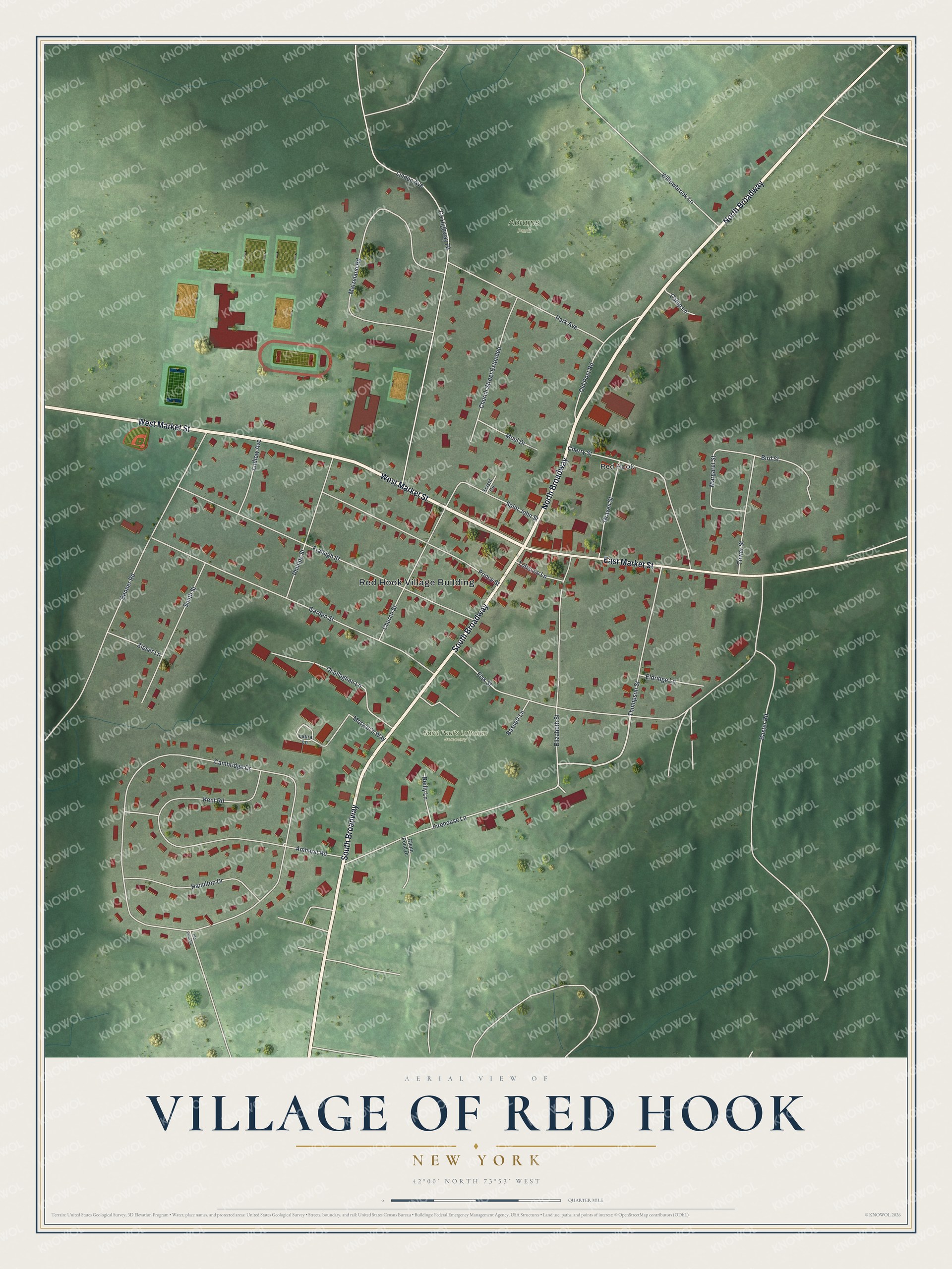 Watermarked full-map preview of Red Hook, New York