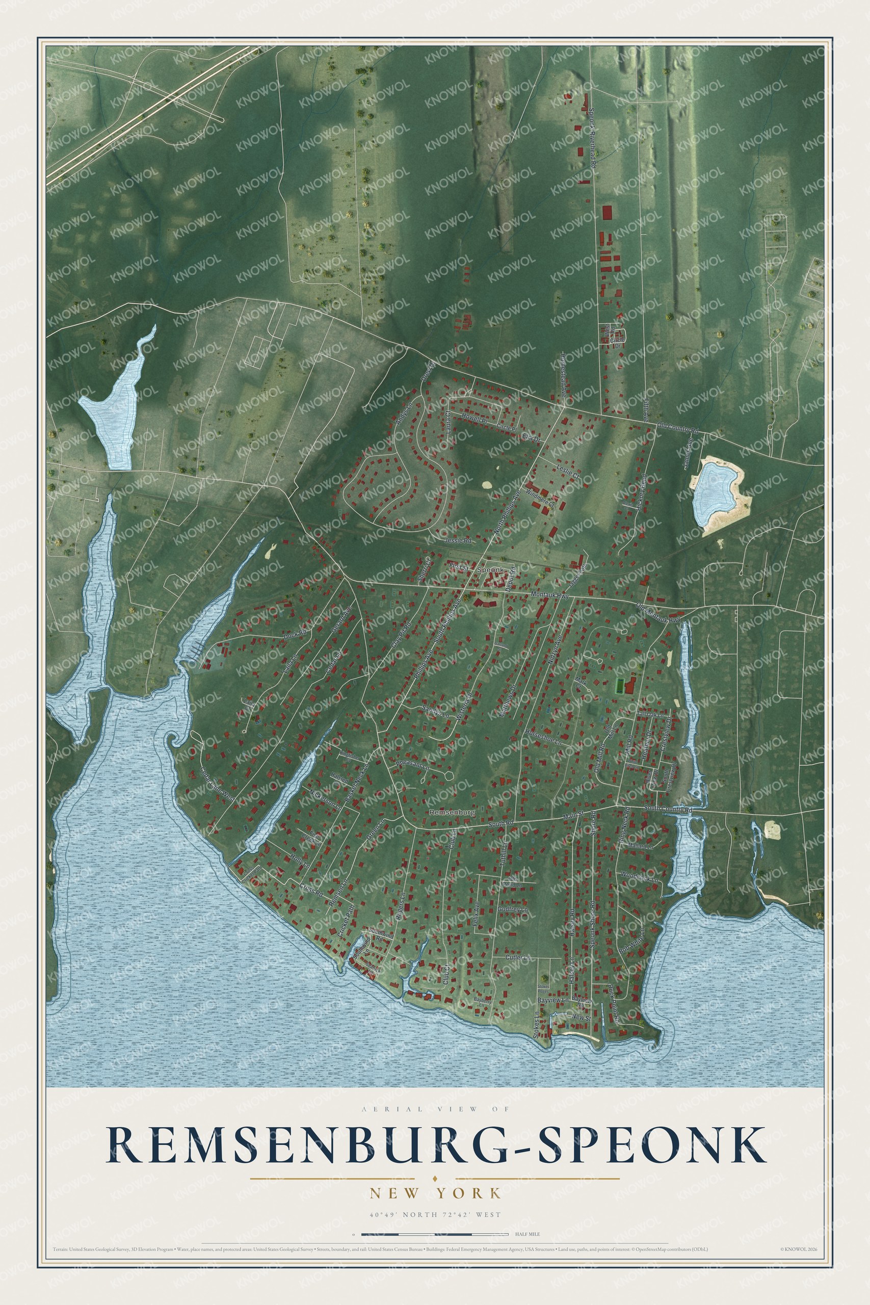 Watermarked full-map preview of Remsenburg-Speonk, New York