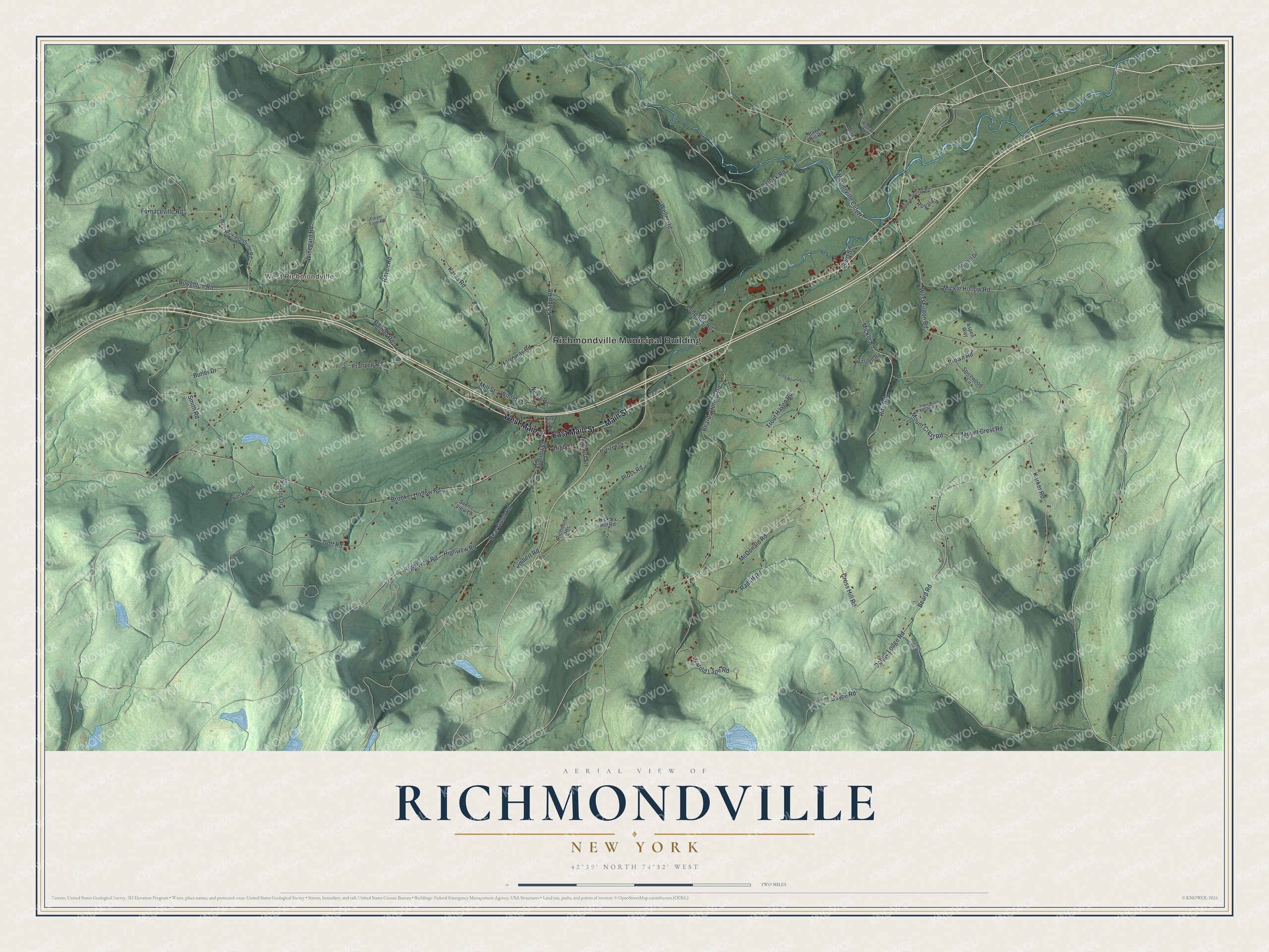 Watermarked full-map preview of Richmondville, New York