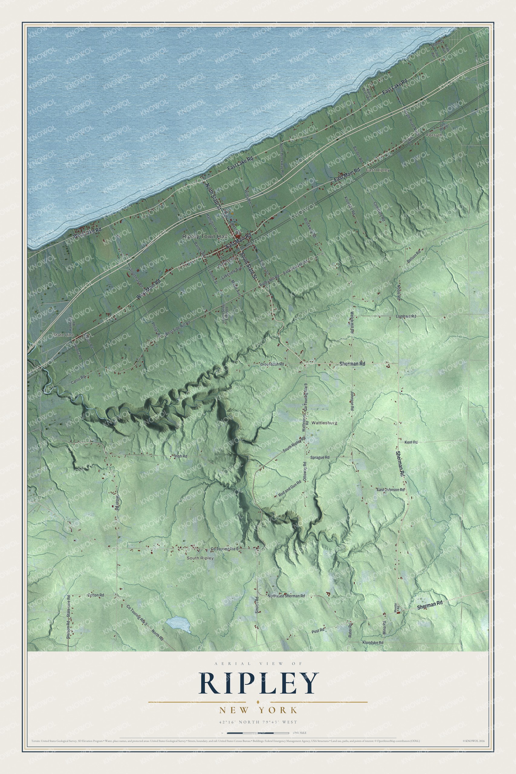 Watermarked full-map preview of Ripley, New York