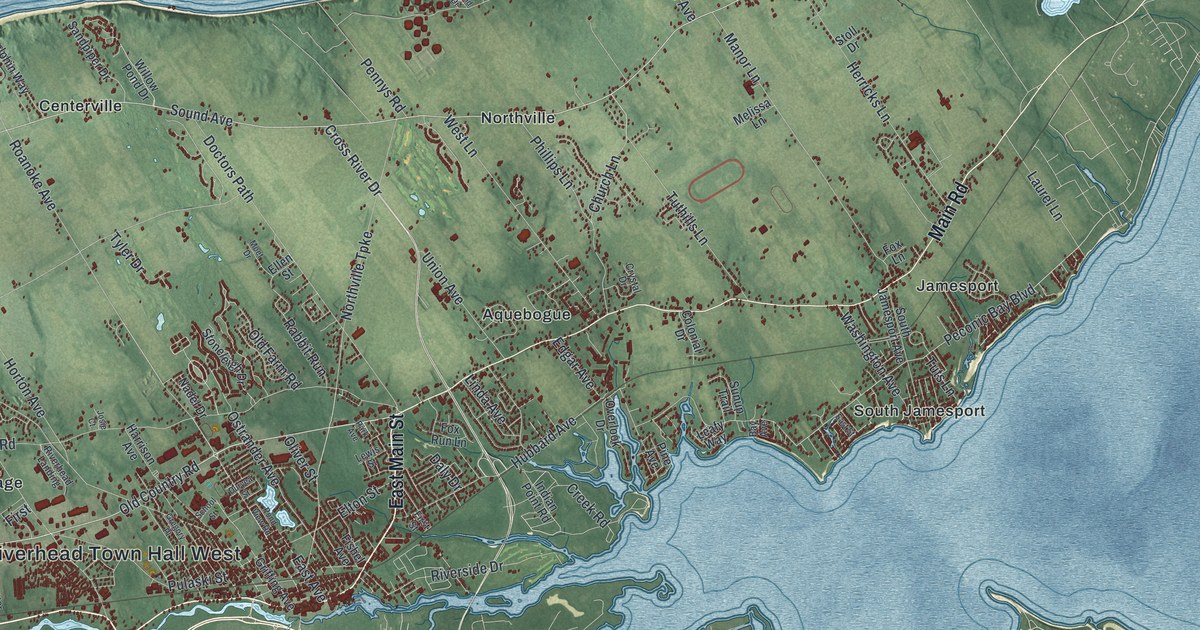 Map of Riverhead, New York