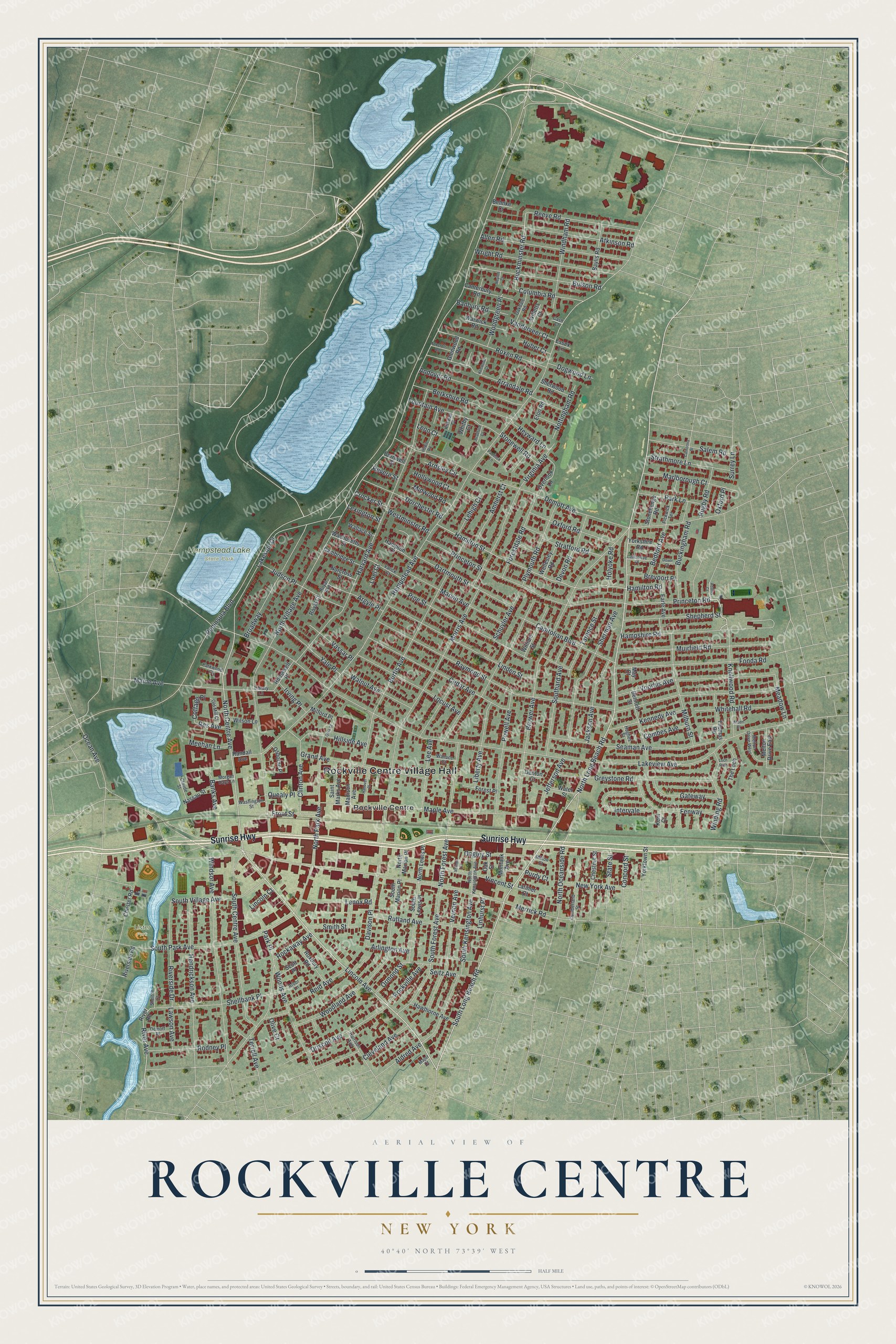 Watermarked full-map preview of Rockville Centre, New York