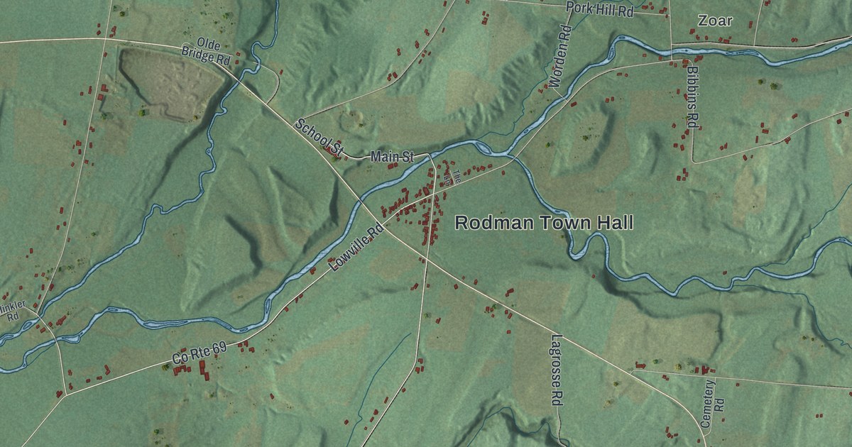 Map of Rodman, New York