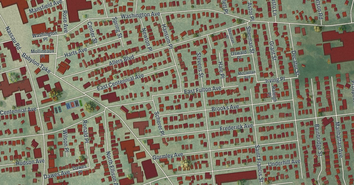 Map of Roosevelt, New York