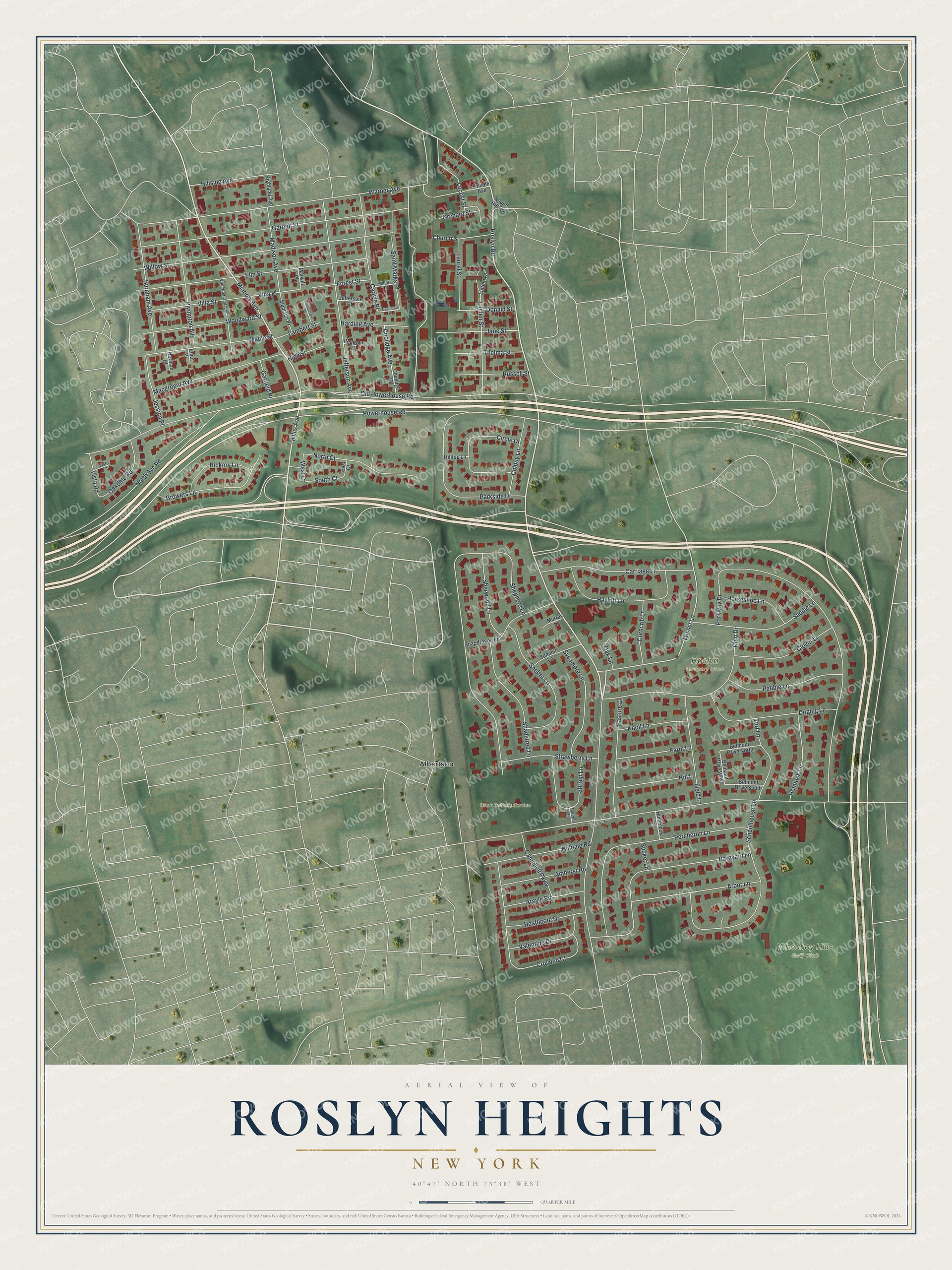Watermarked full-map preview of Roslyn Heights, New York