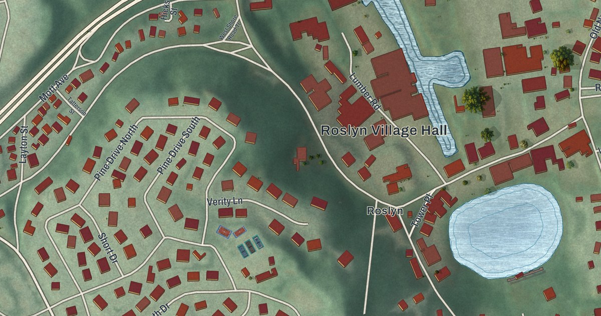 Map of Roslyn, New York