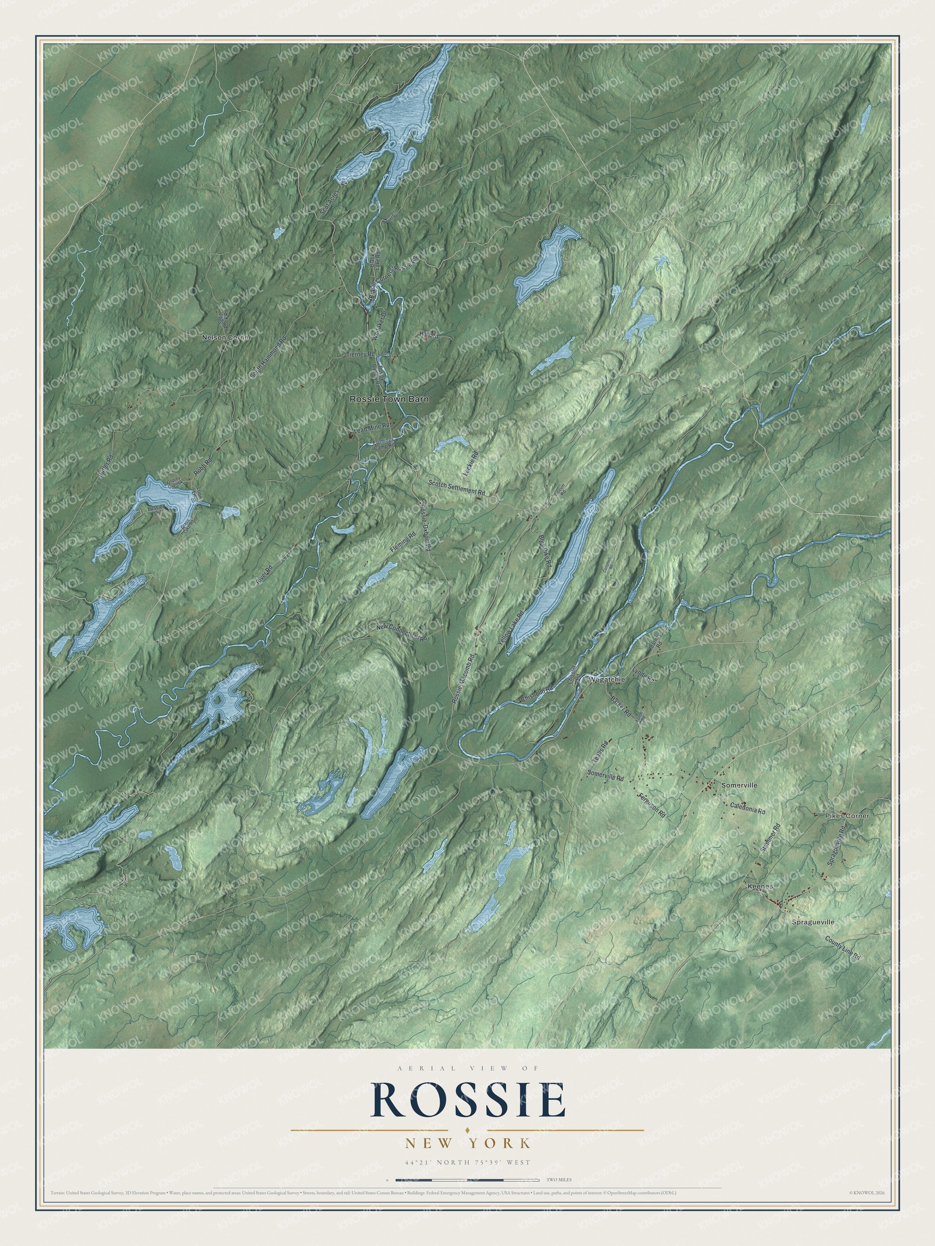 Watermarked full-map preview of Rossie, New York