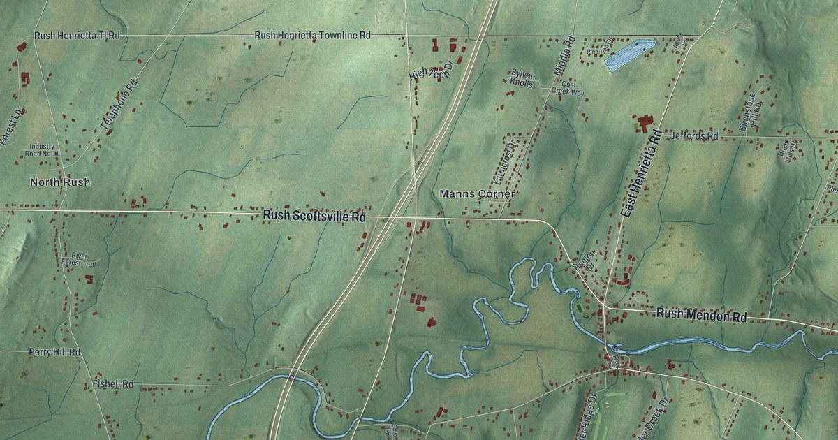 Map of Rush, New York