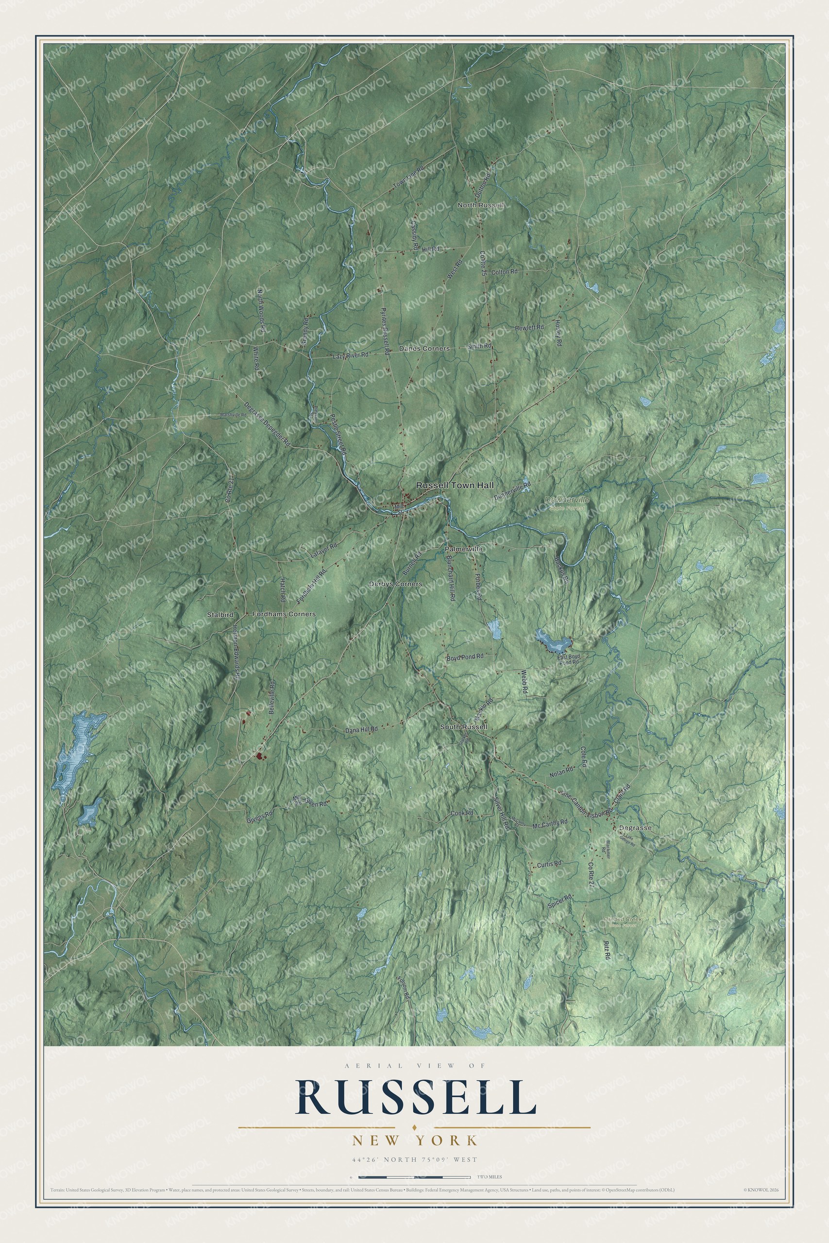 Watermarked full-map preview of Russell, New York