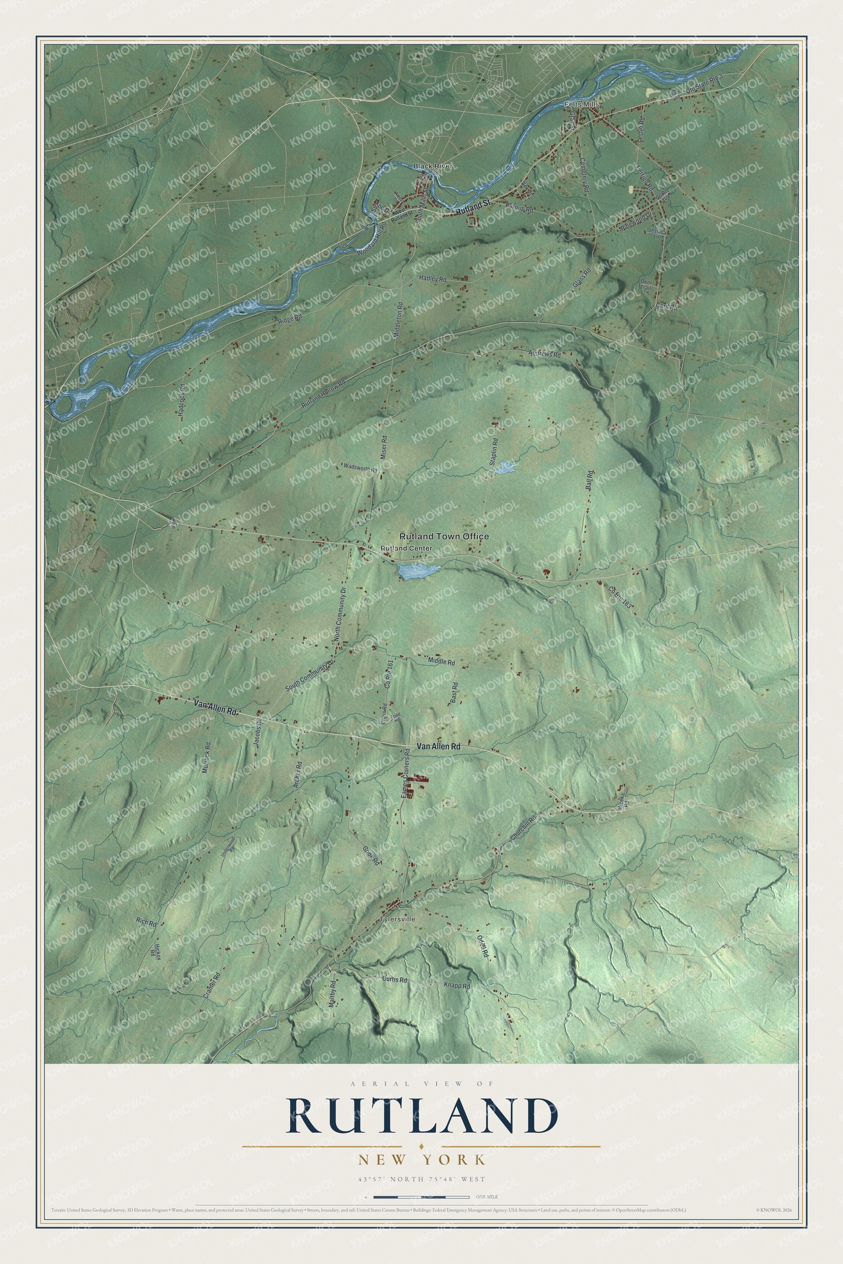 Watermarked full-map preview of Rutland, New York