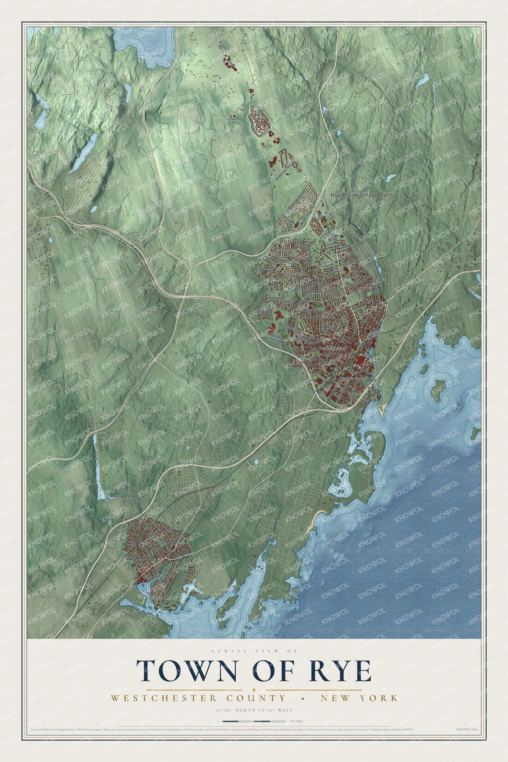 Watermarked full-map preview of Rye, New York