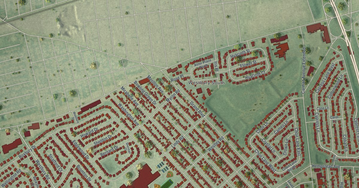 Map of Salisbury, Nassau County, New York