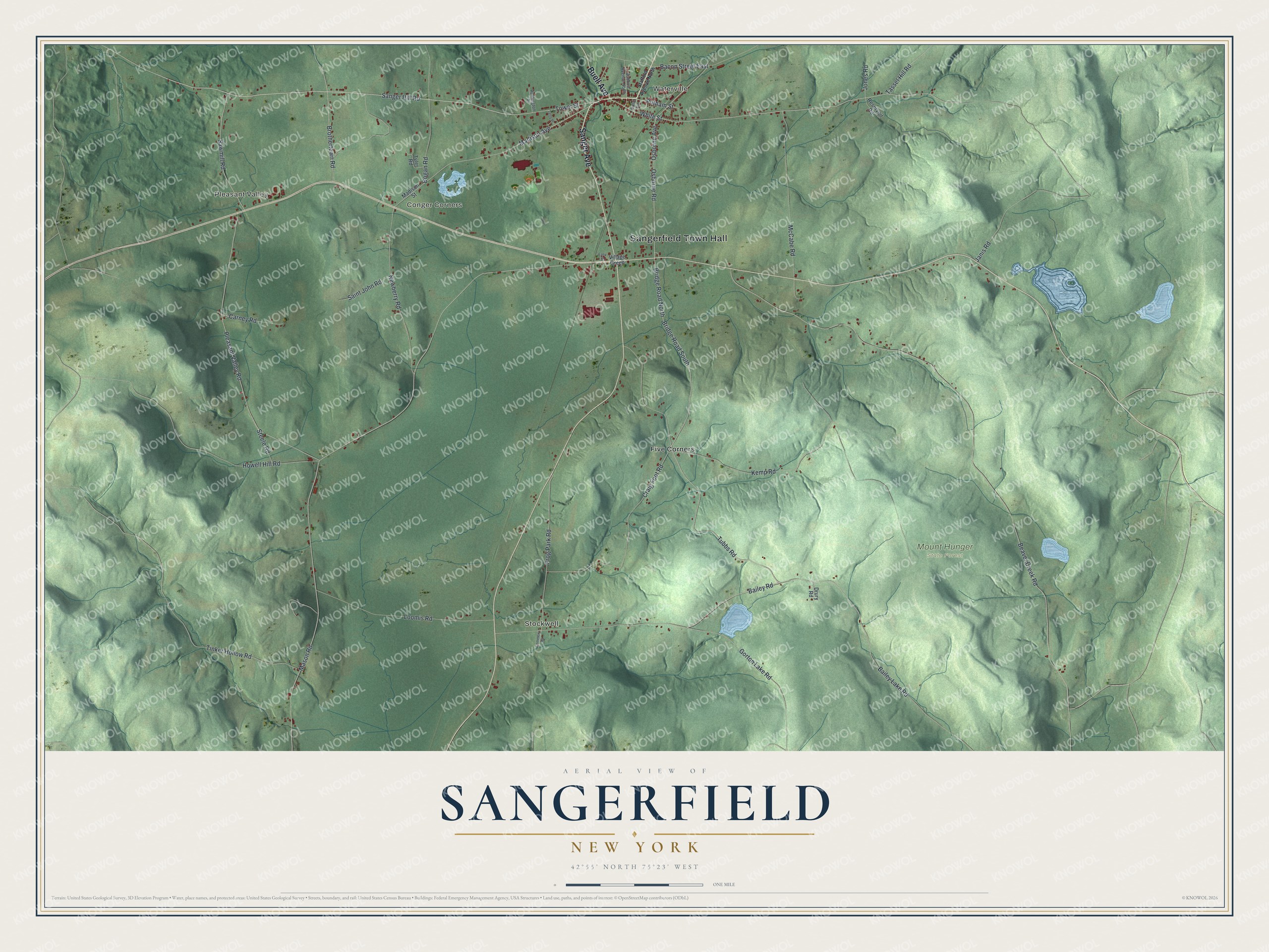 Watermarked full-map preview of Sangerfield, New York