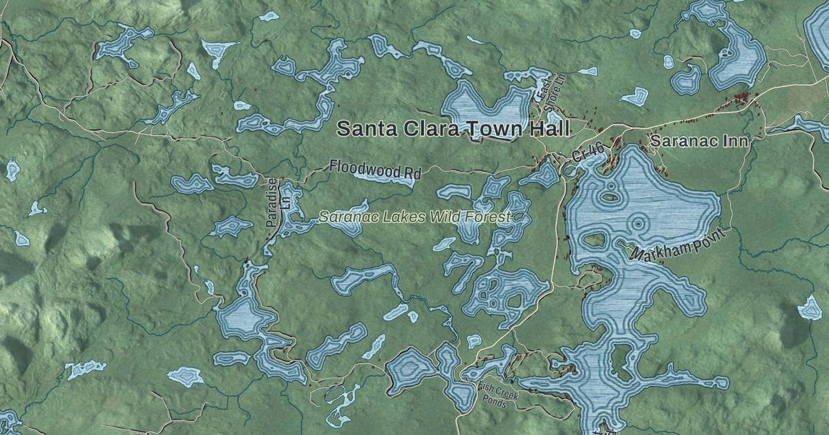 Map of Santa Clara, New York