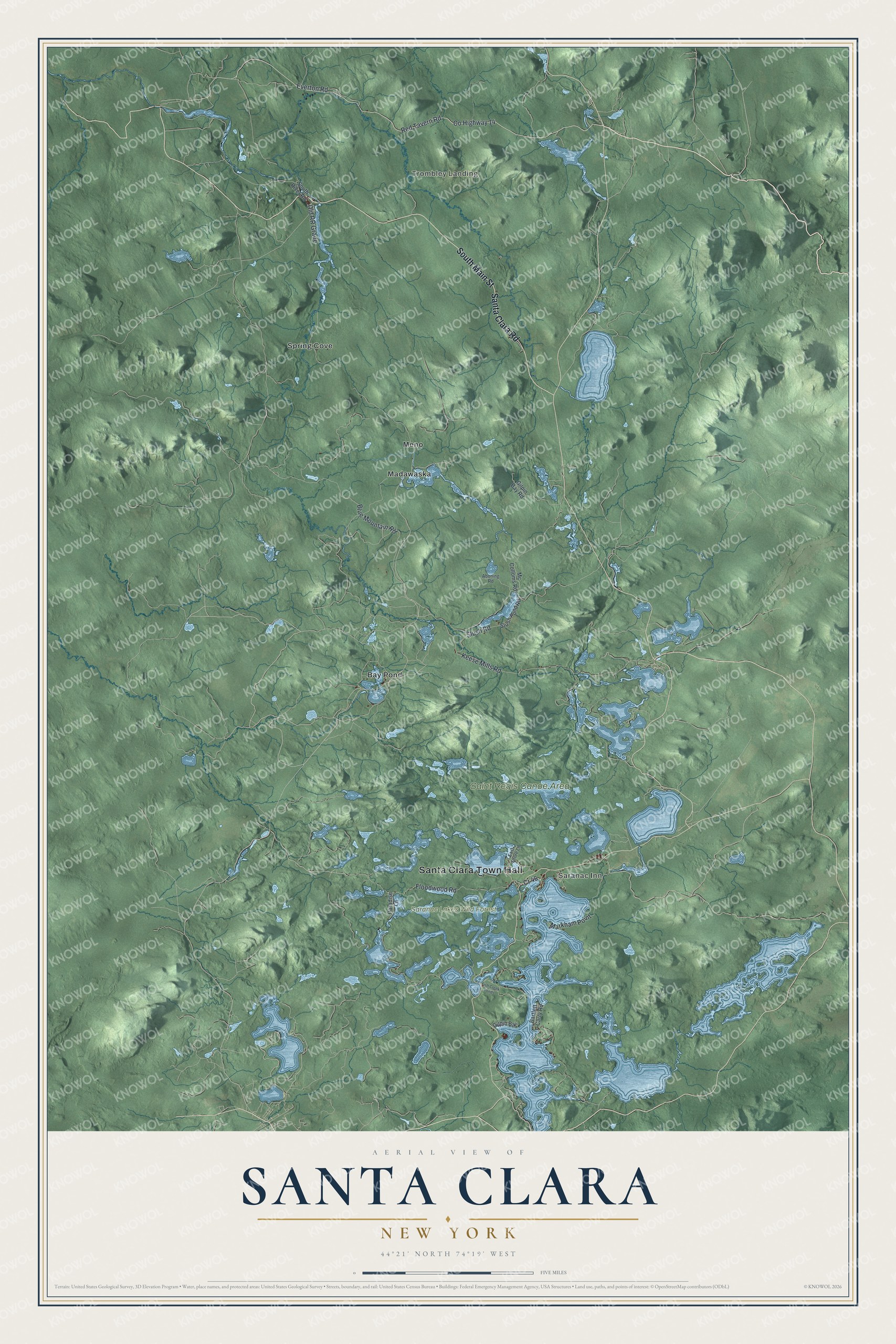 Watermarked full-map preview of Santa Clara, New York
