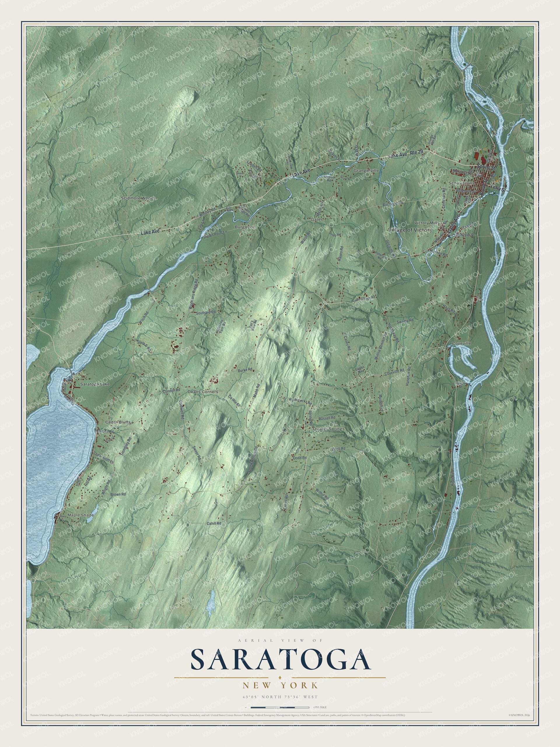 Watermarked full-map preview of Saratoga, New York