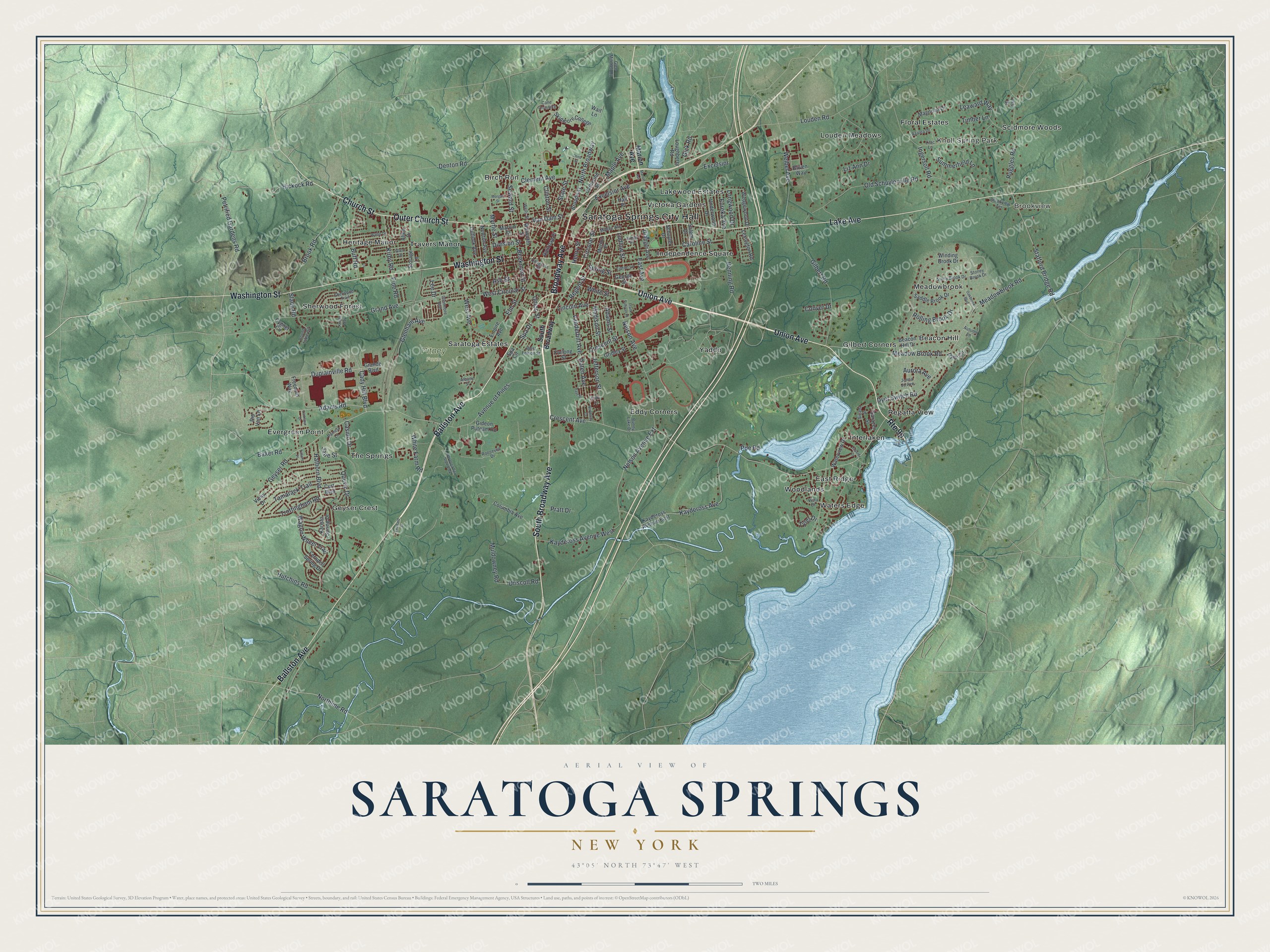Watermarked full-map preview of Saratoga Springs, New York