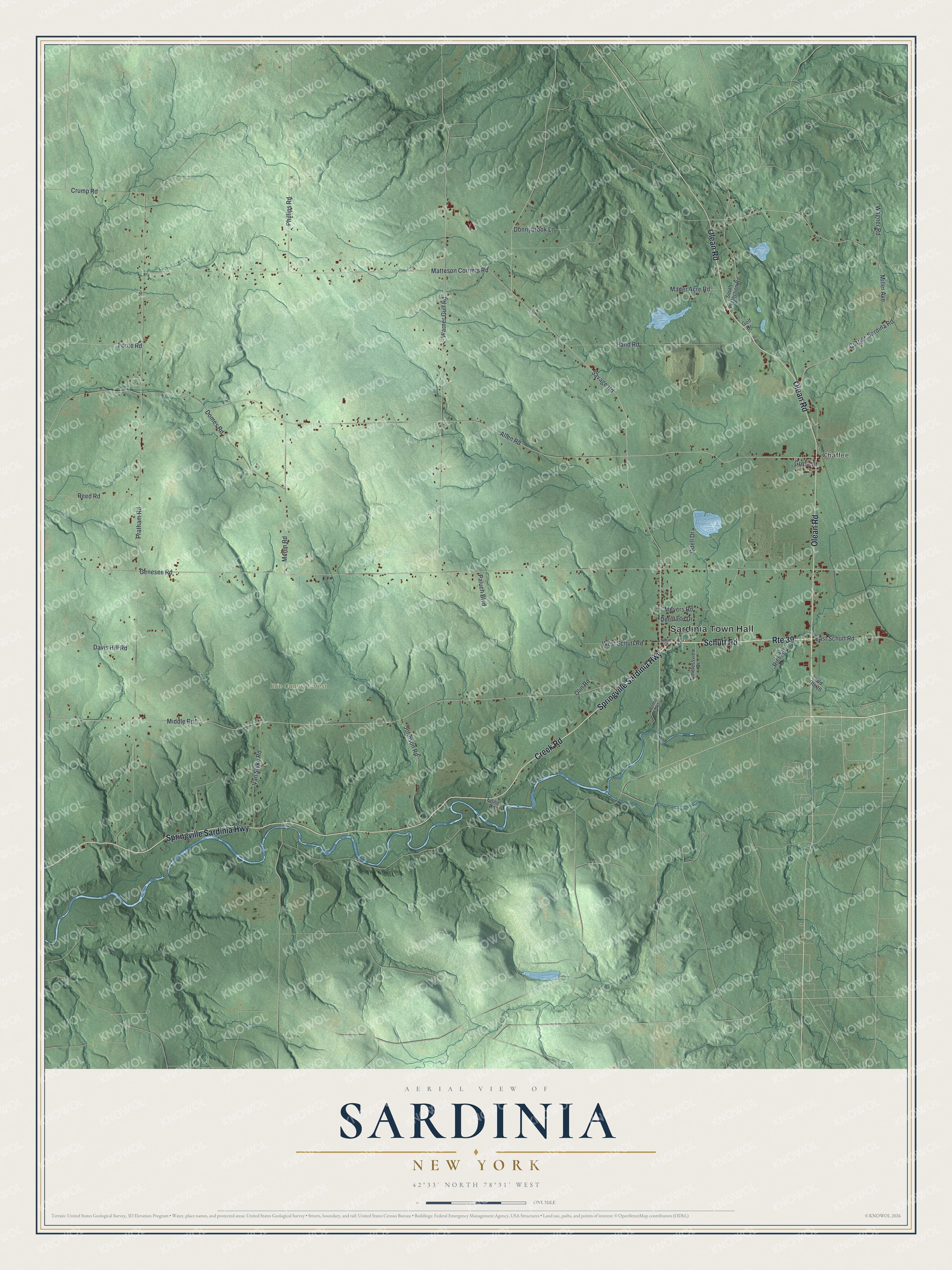 Watermarked full-map preview of Sardinia, New York