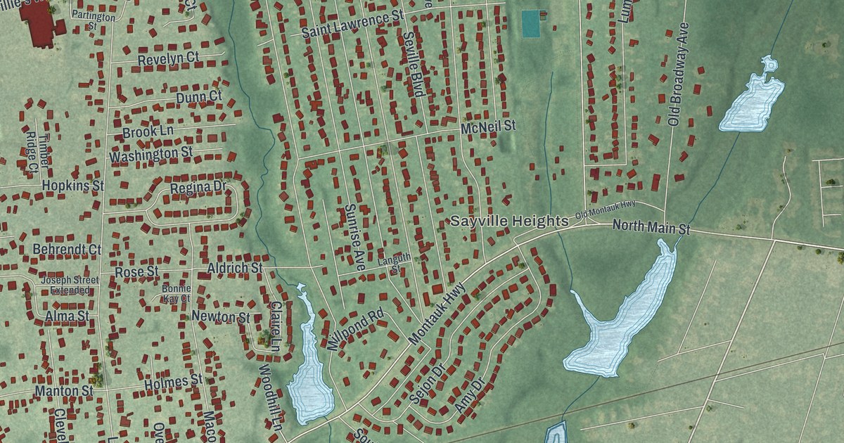 Map of Sayville, New York