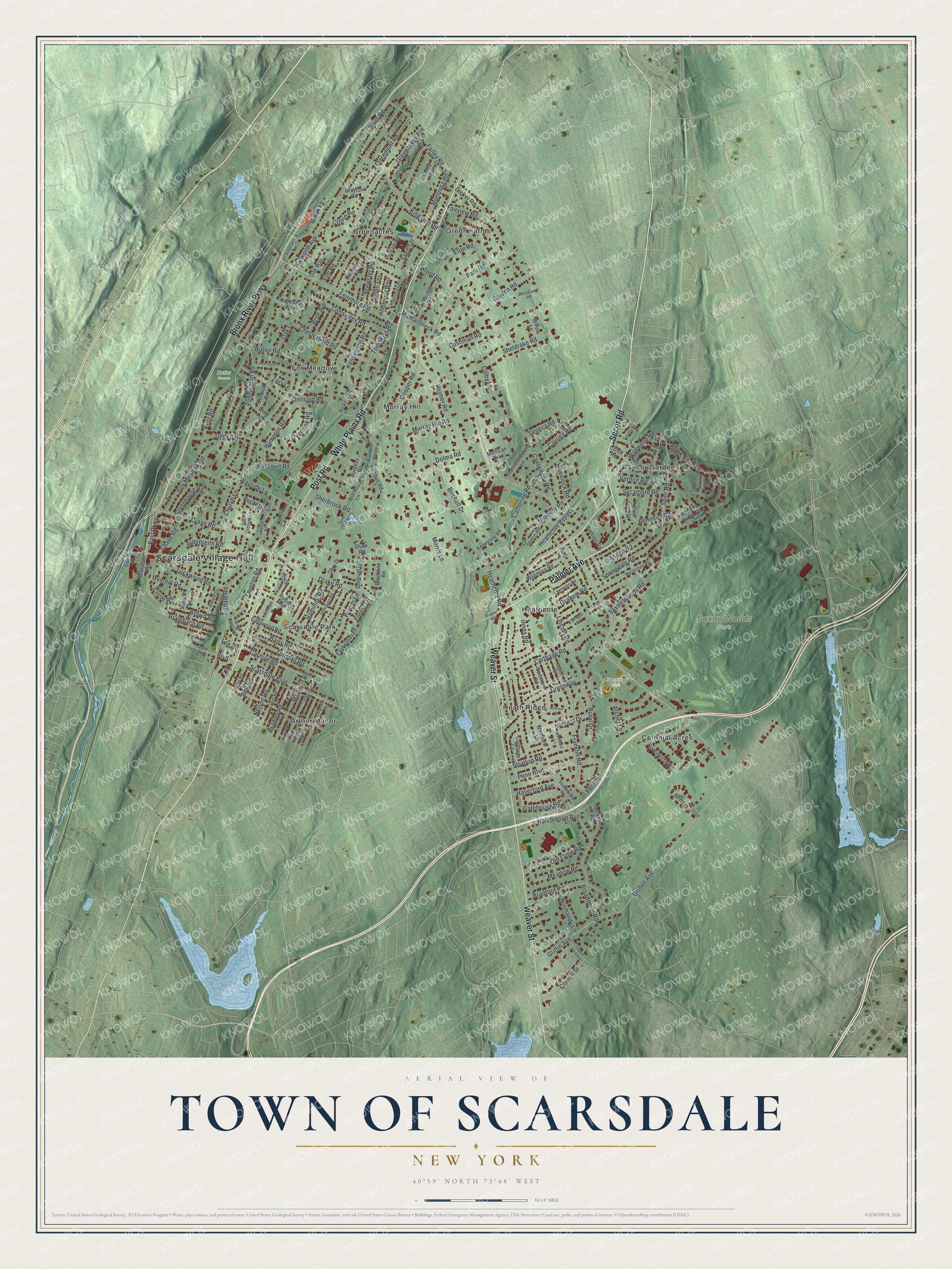 Watermarked full-map preview of Scarsdale, New York