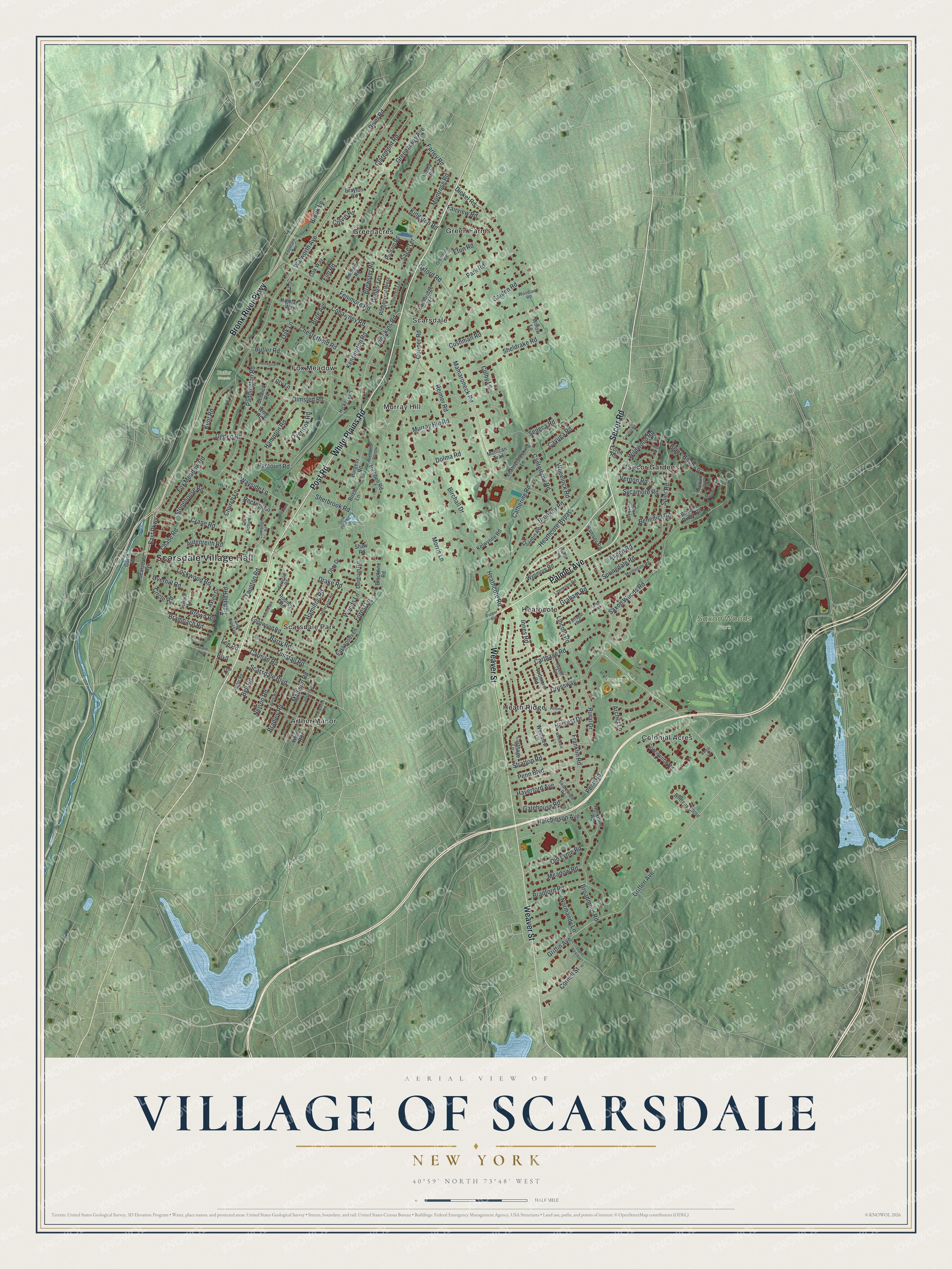 Watermarked full-map preview of Scarsdale, New York