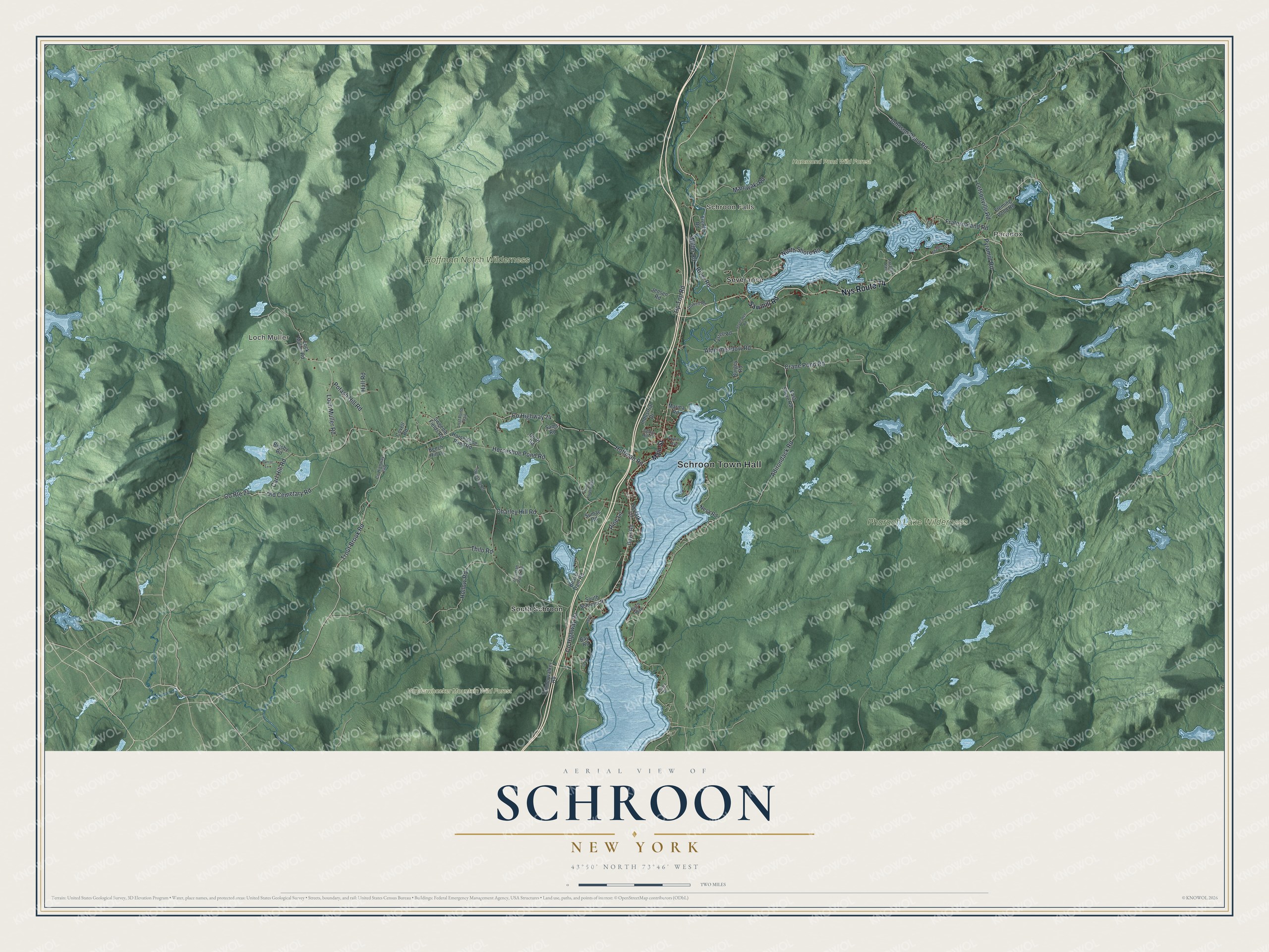 Watermarked full-map preview of Schroon, New York
